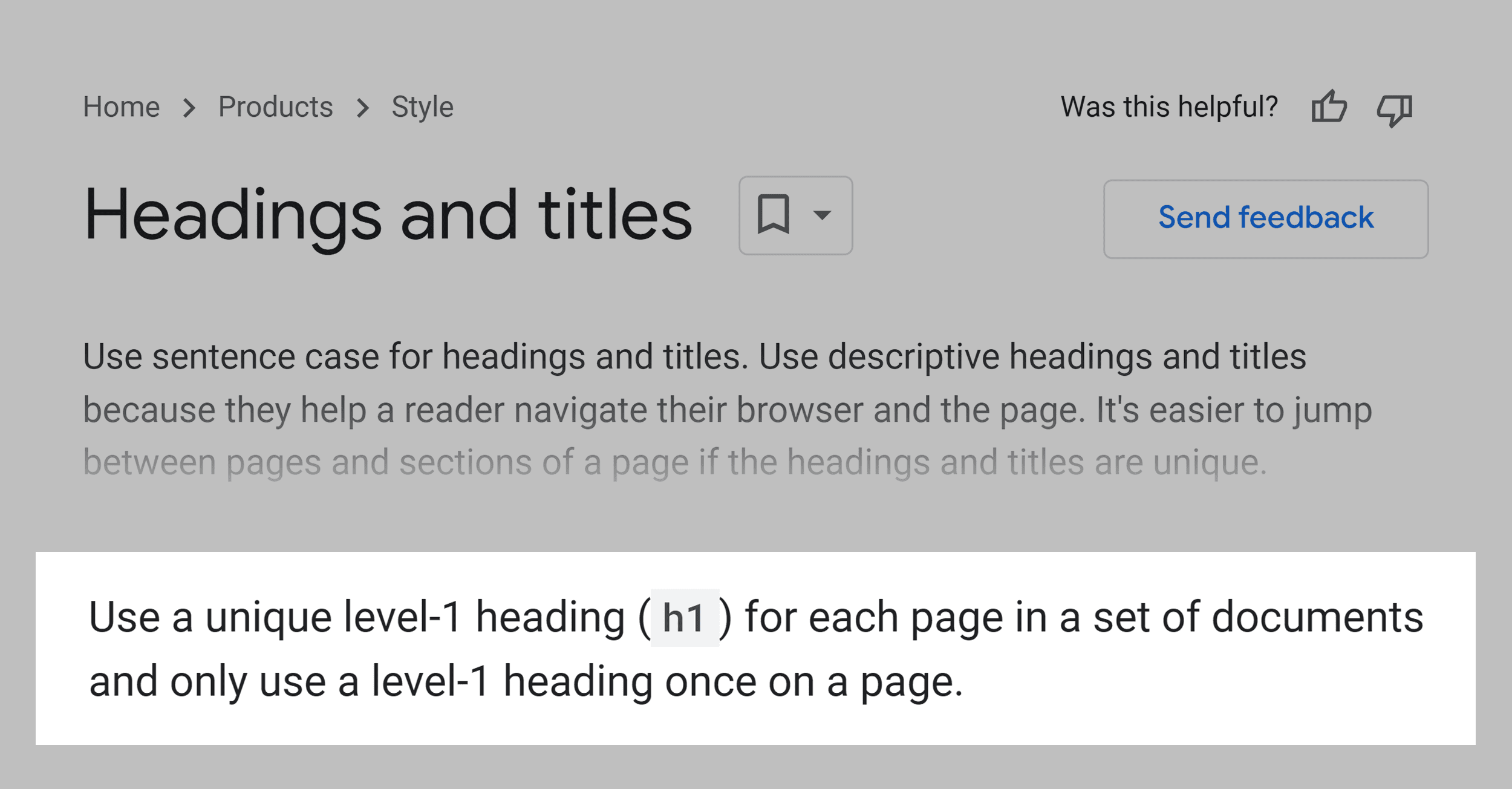 Google – Headings and titles Google – Headings and titles