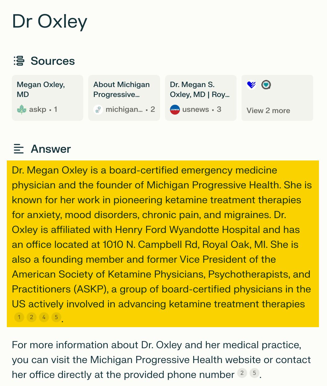 I Replaced Google with AI For a Week. Here's What I Learned | Perplexity's answer for "Dr Oxley"
