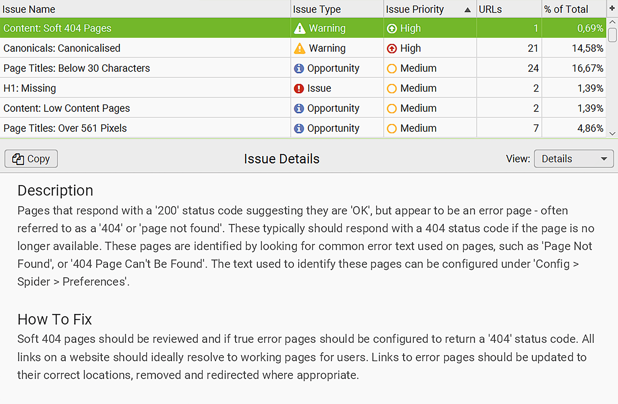 screamingfrog-issue-description 9 Powerful SEO Software Tools Used by 7-Figure Agencies