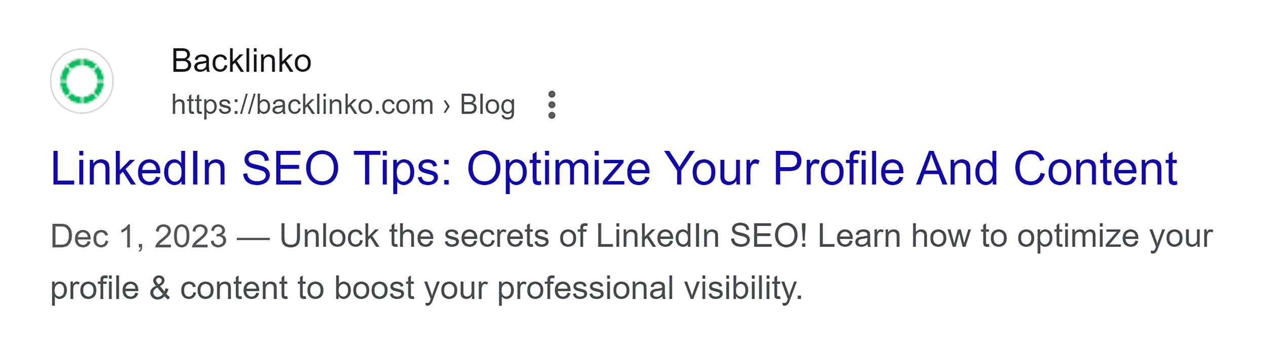 Title tag in SERP Title tag in SERP