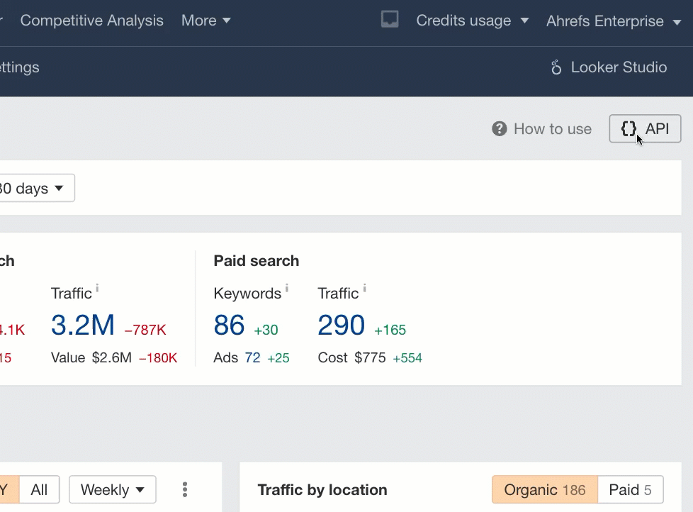 using-the-ahrefs-api-button-to-convert-a-report-in