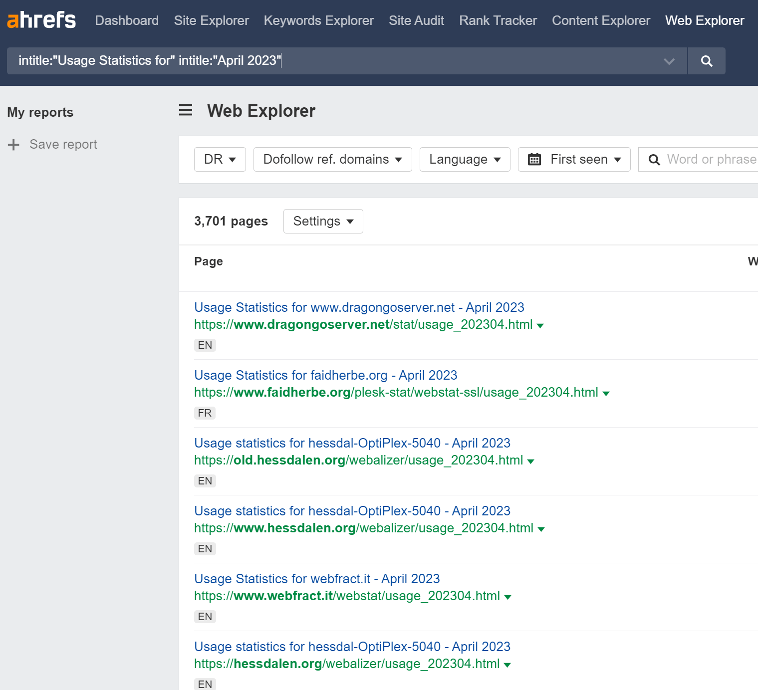 You Can't Compare Backlink Counts in SEO Tools: Here's Why | Web Explorer search I used to find log files on the web