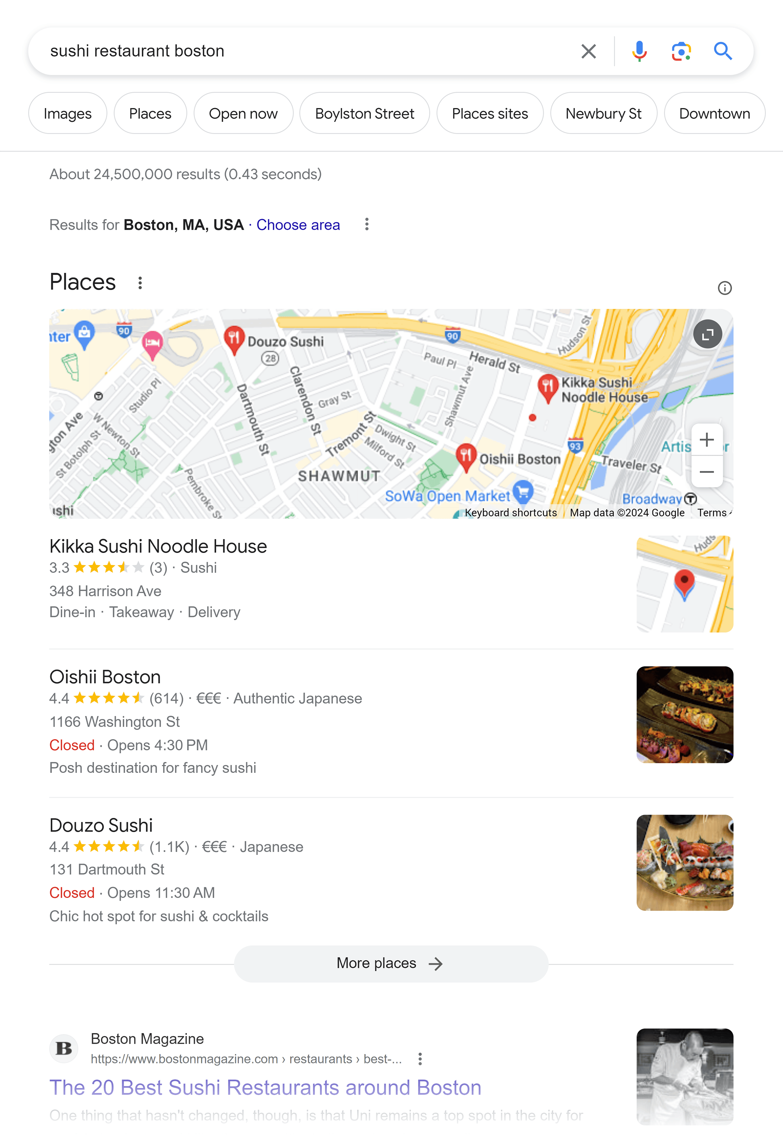 Google SERP – Map pack