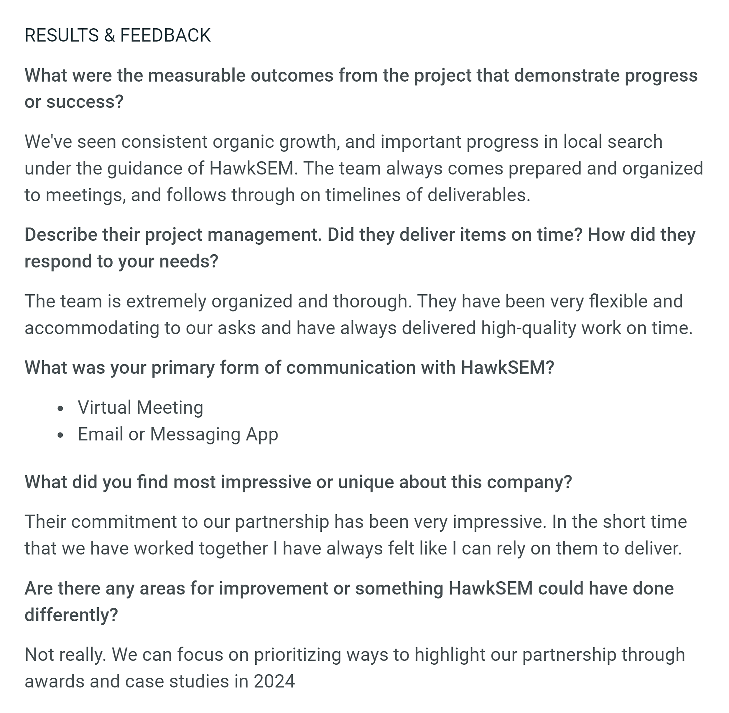 HawkSEM – Testimonial