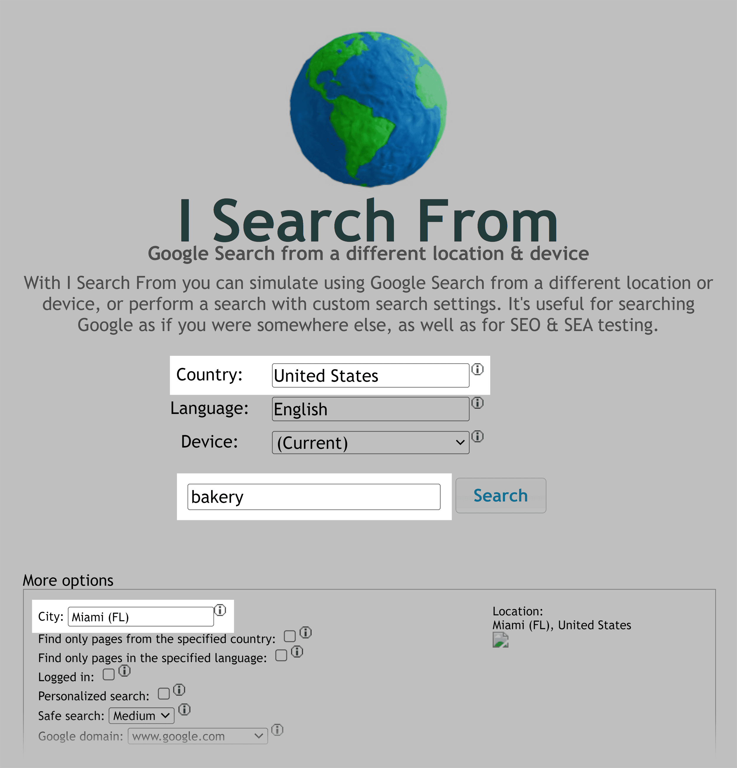 I Search From – Input I Search From – Input