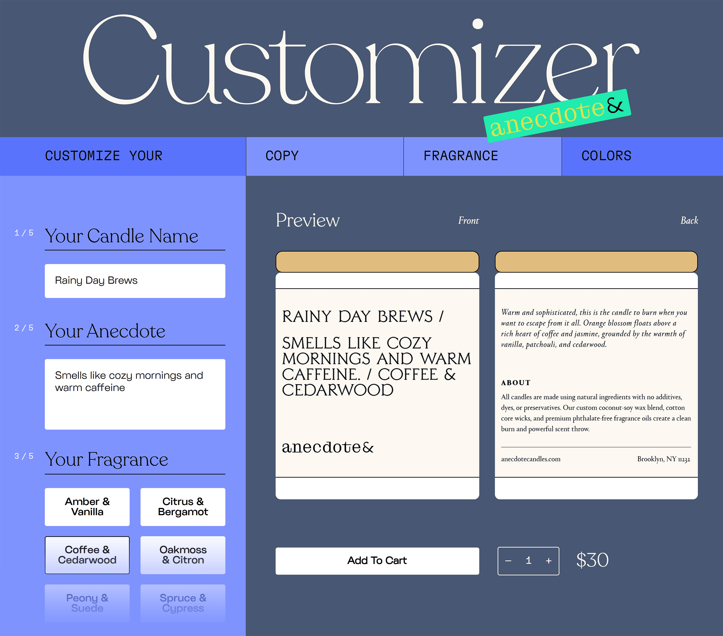 Anecdote Candles – Customizer Anecdote Candles – Customizer