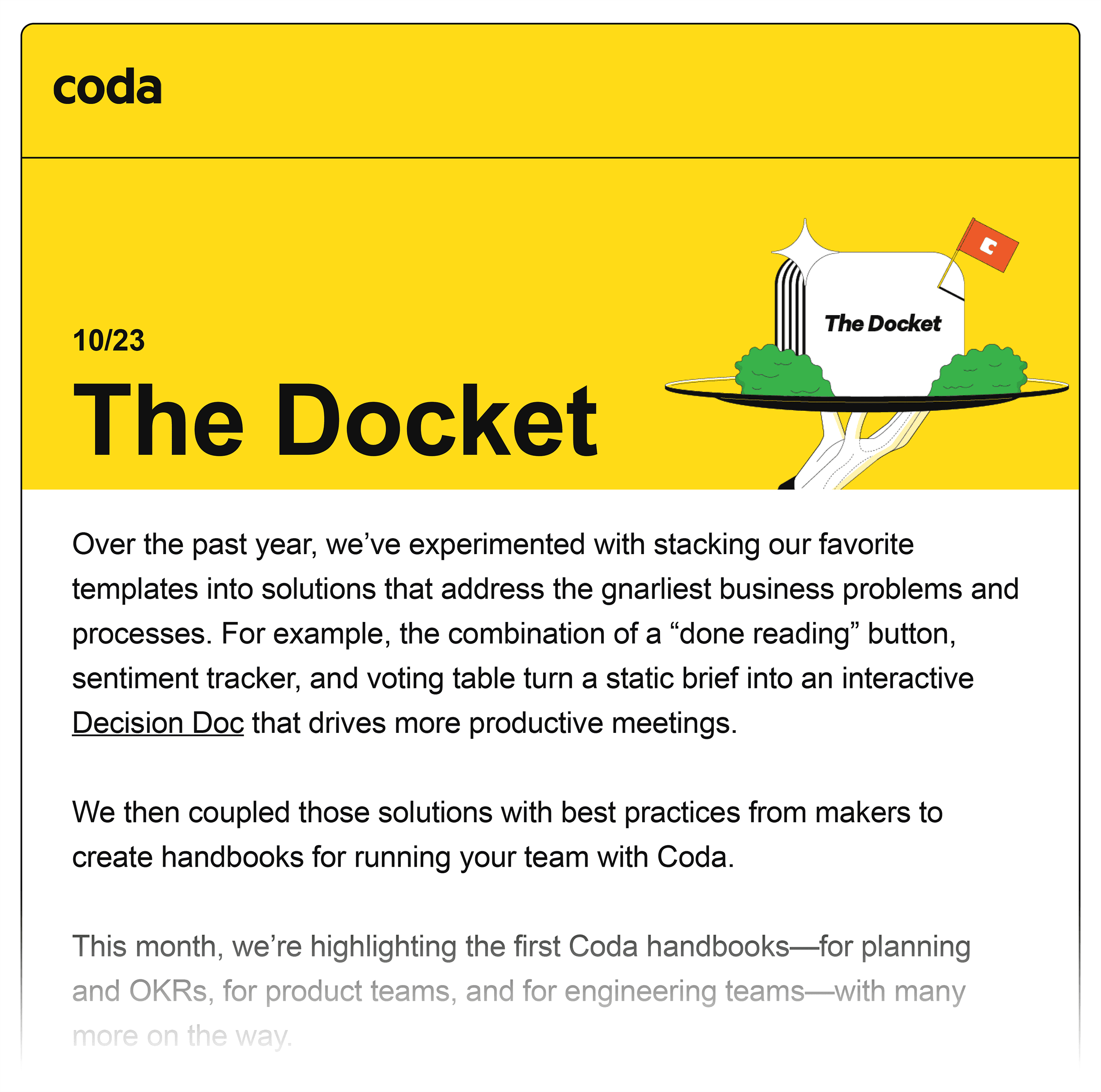 Coda – The Docket Coda – The Docket