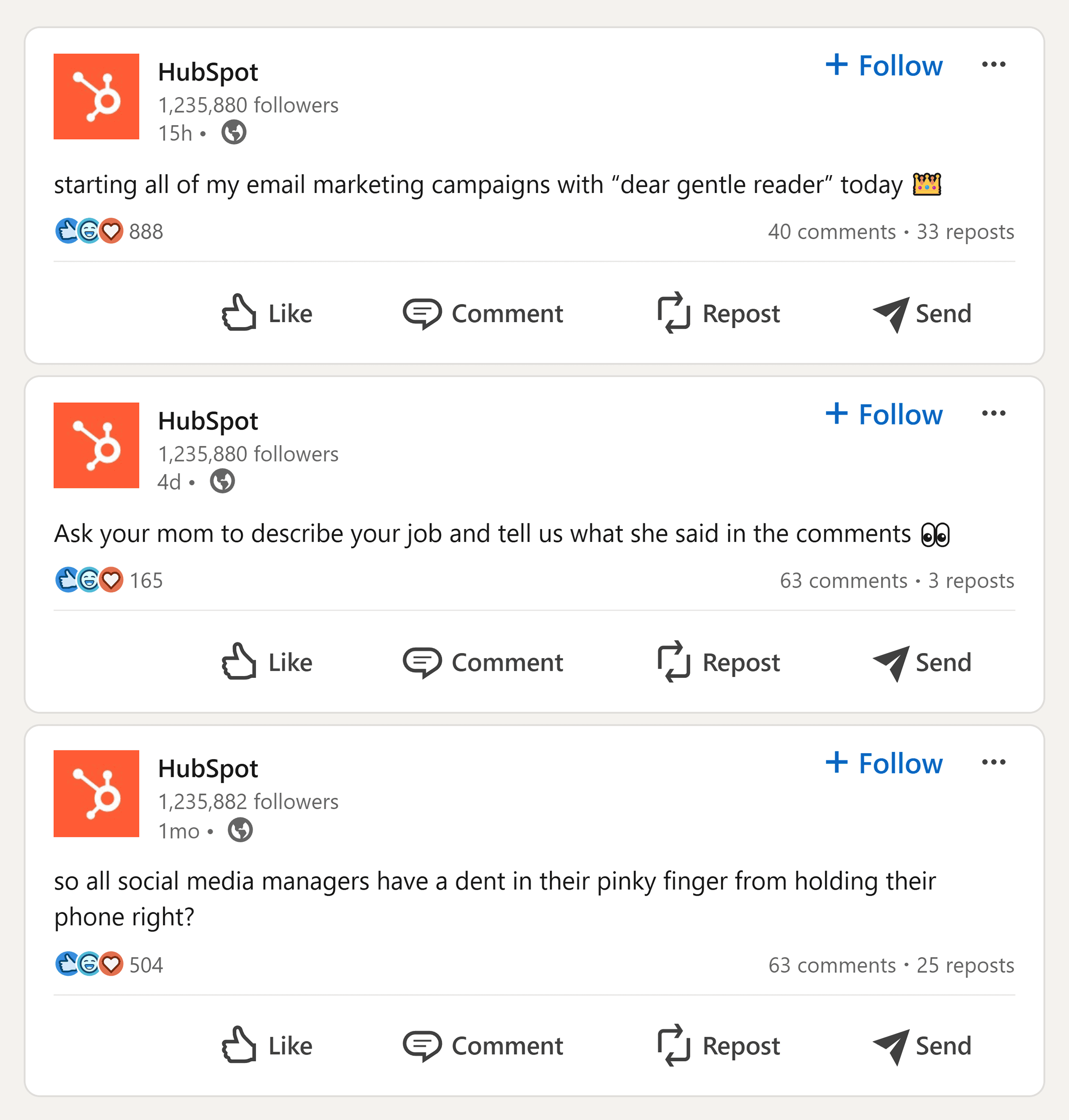 HubSpot – LinkedIn posts HubSpot – LinkedIn posts