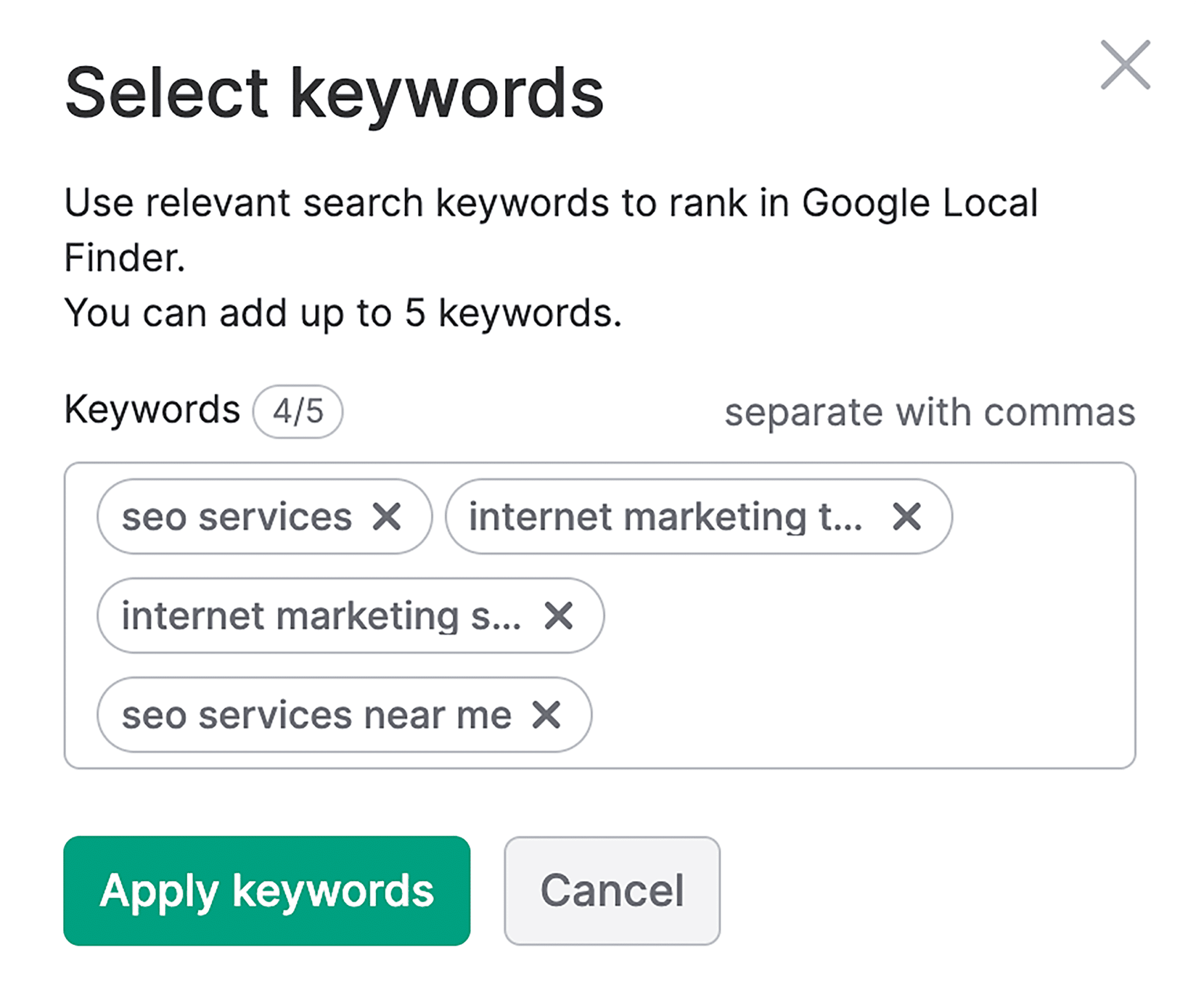 listing-management-select-keywords Top 5 Local Rank Tracker Tools (Tested & Reviewed)