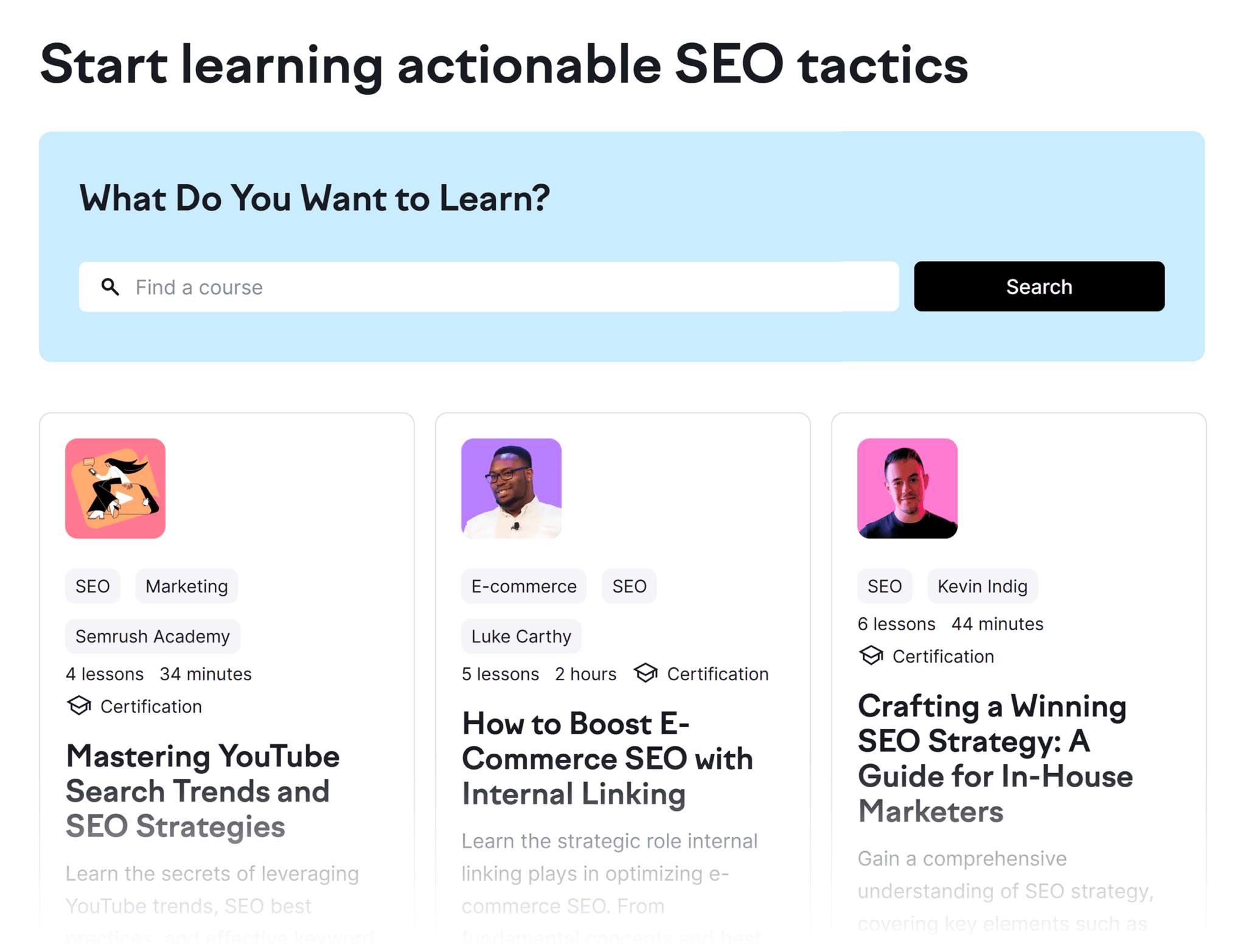 semrush-courses 7 Best Free Online Marketing Classes in 2024