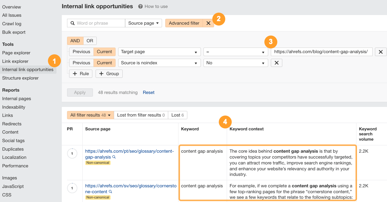Results-Driven SEO Project Management: From Chaos to Cash | Ahrefs' Internal Link Opportunities report.