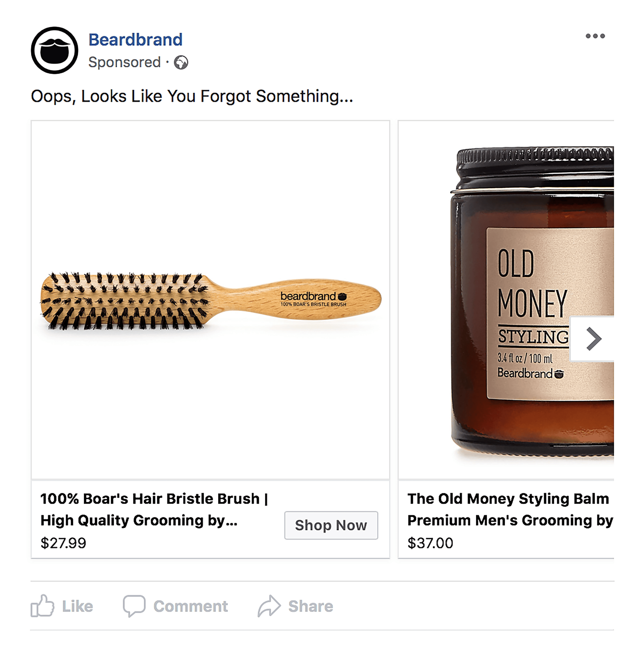beardbrand-retargeting-ad Ecommerce Marketing: 11 Strategies to Drive Traffic and Sales