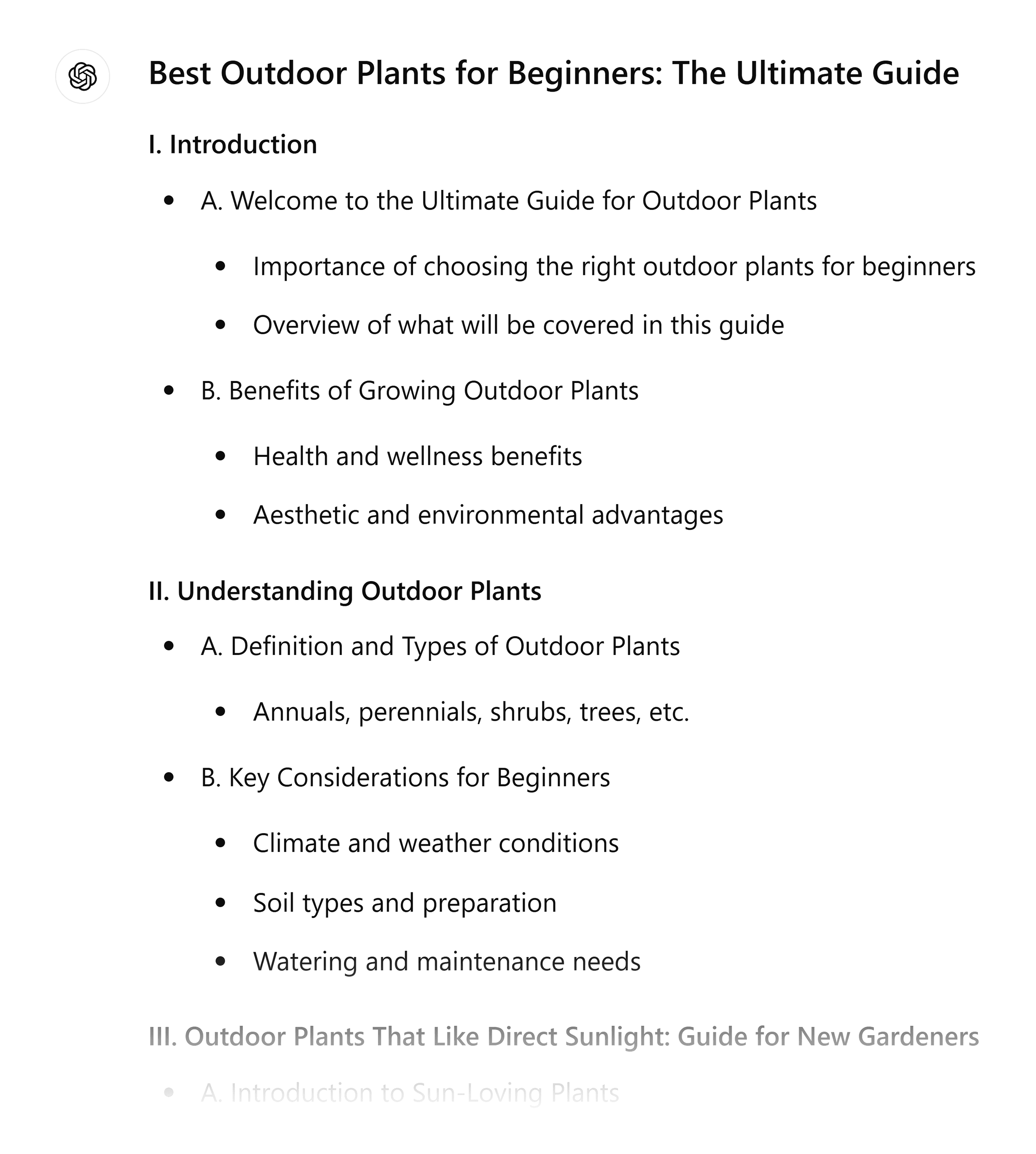 ChatGPT – Pillar page outline – Output ChatGPT – Pillar page outline – Output