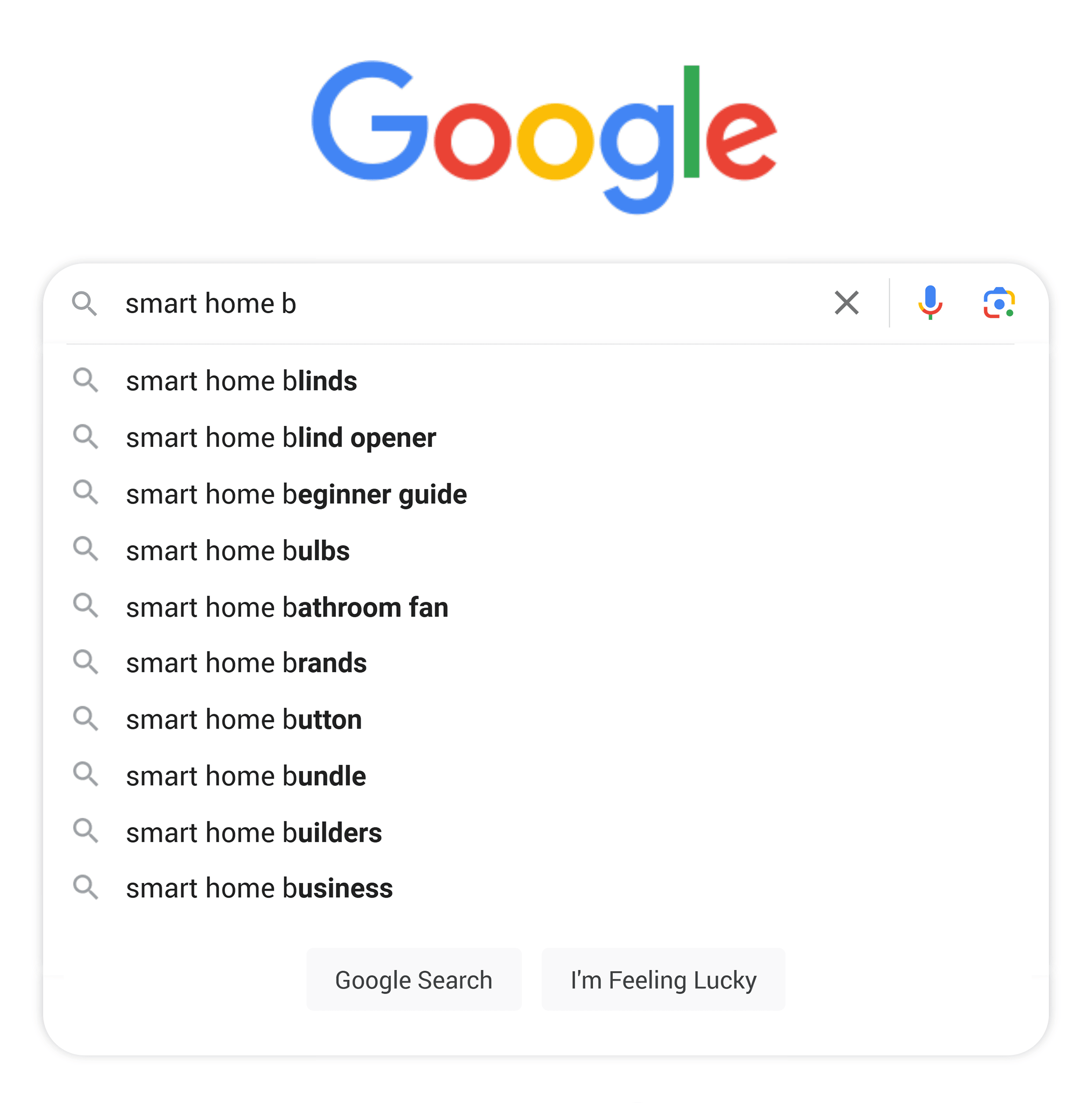 Google Suggest – Smart home b Google Suggest – Smart home b