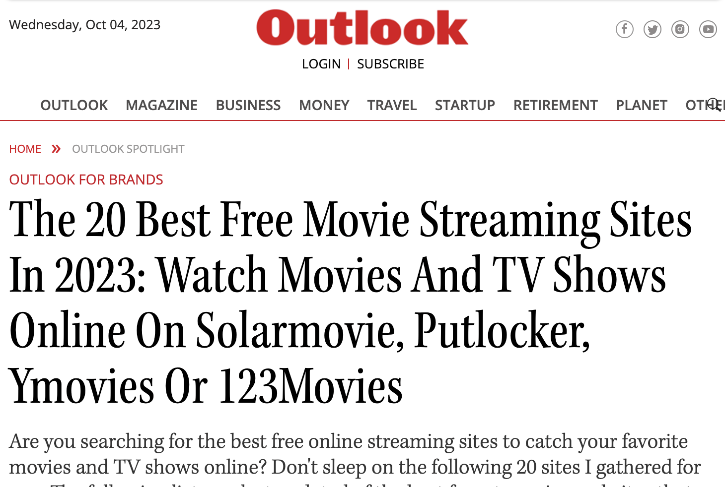 Parasite SEO Explained (It's Not Always Evil!) | Outlook India's page on the best movie streaming sites