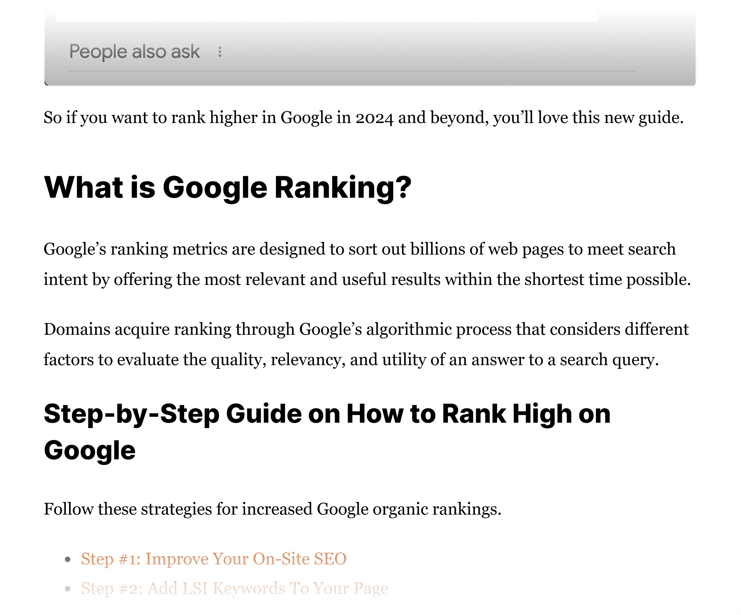 Short blocks of copy Short blocks of copy