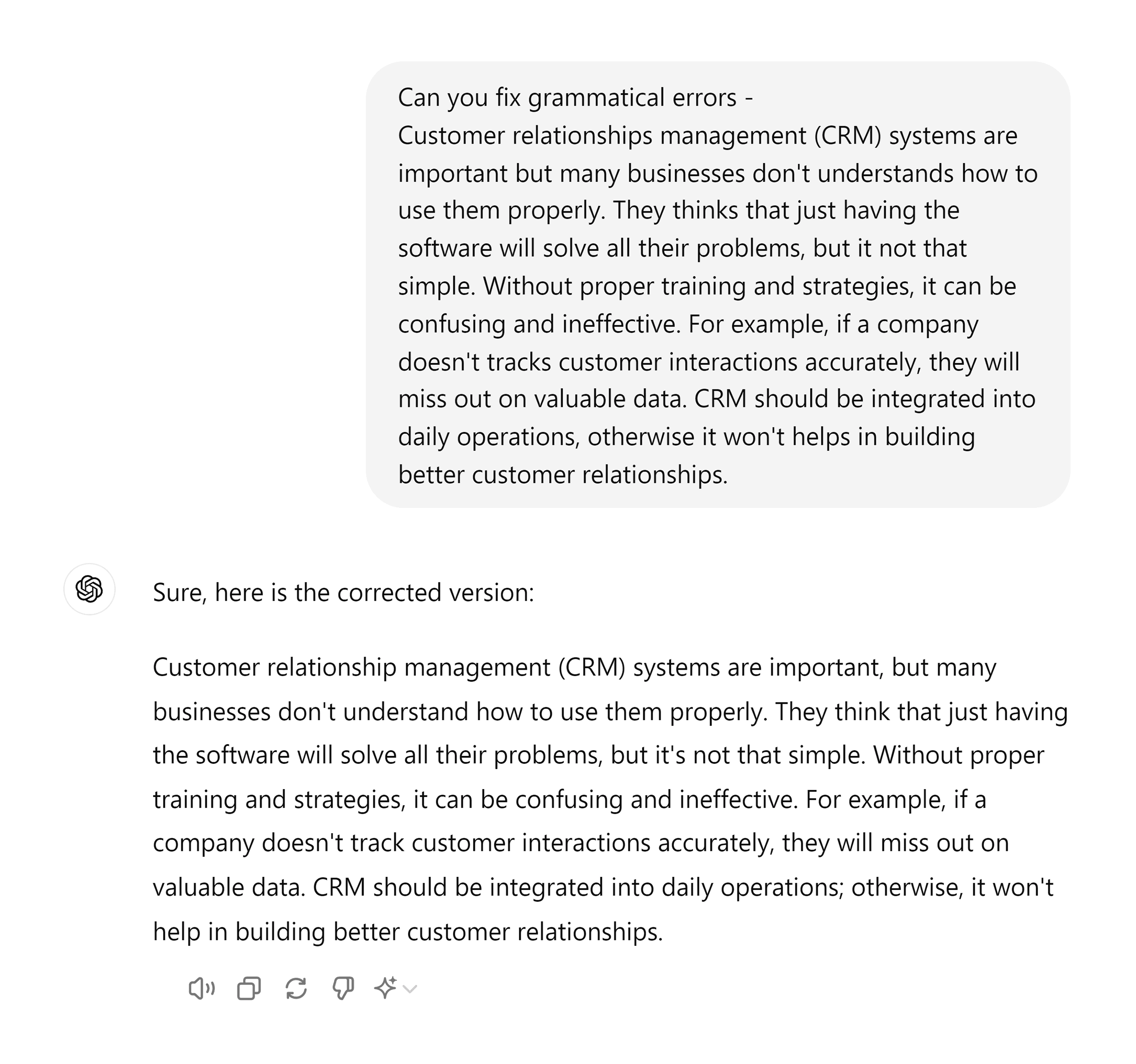 ChatGPT – Grammatical errors ChatGPT – Grammatical errors