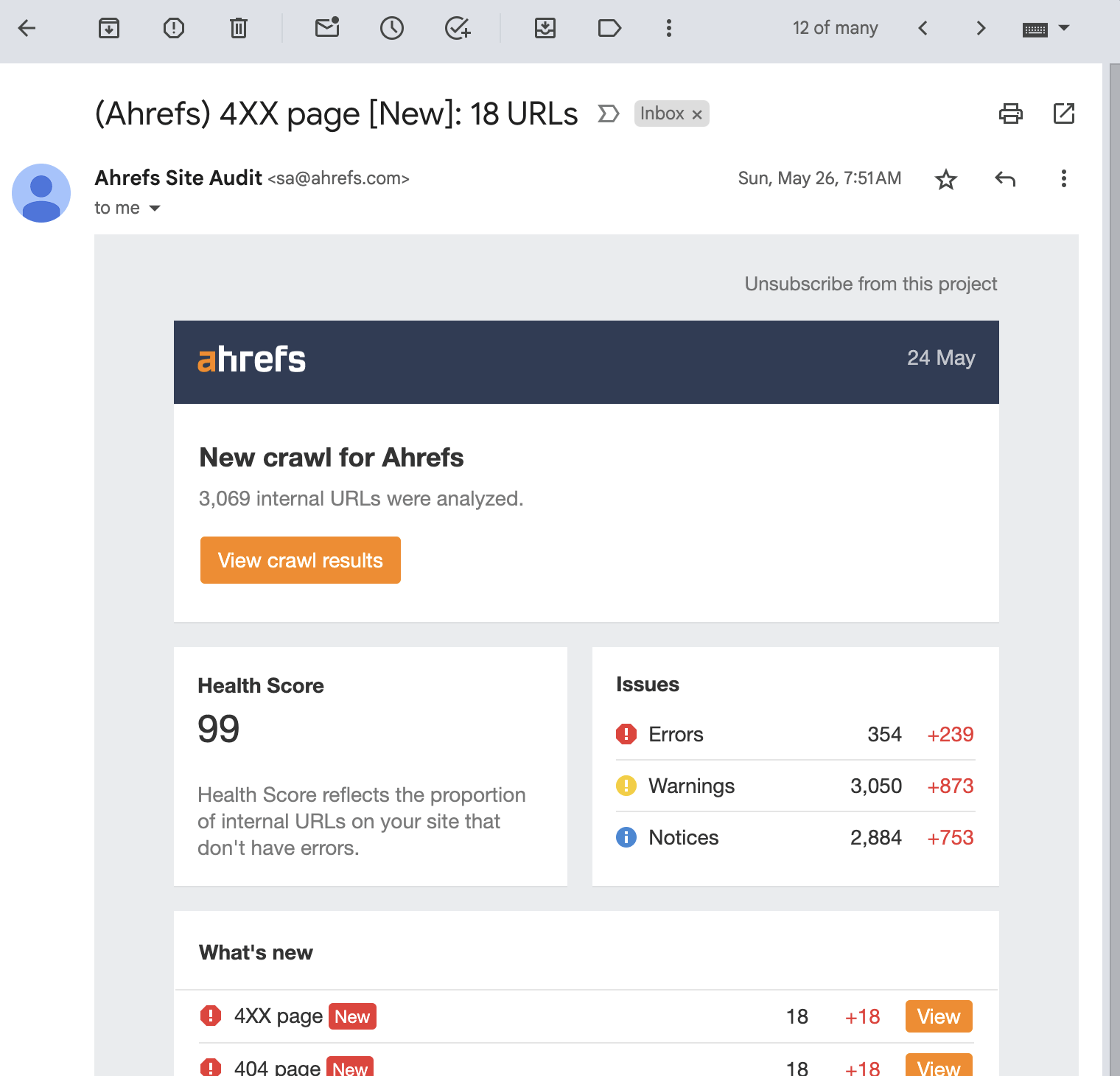 SEO Automation Tools: My 10 Favorites to Boost Productivity | Example Site Audit email