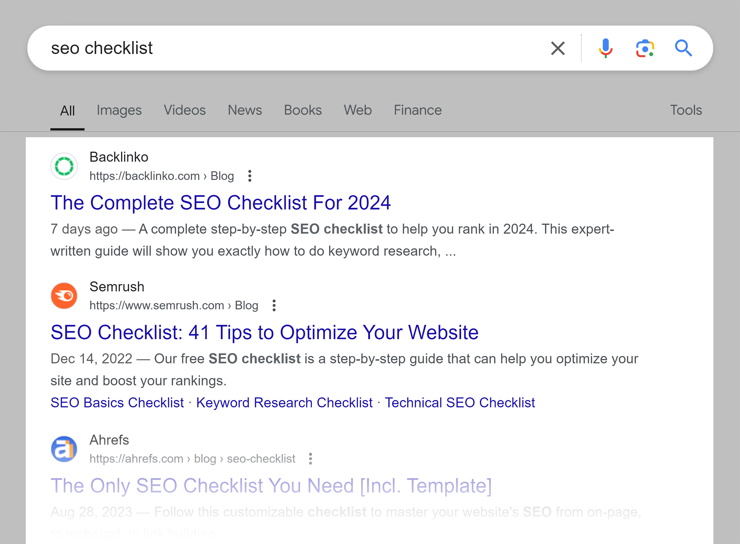 Google SERP – SEO Checklist Google SERP – SEO Checklist
