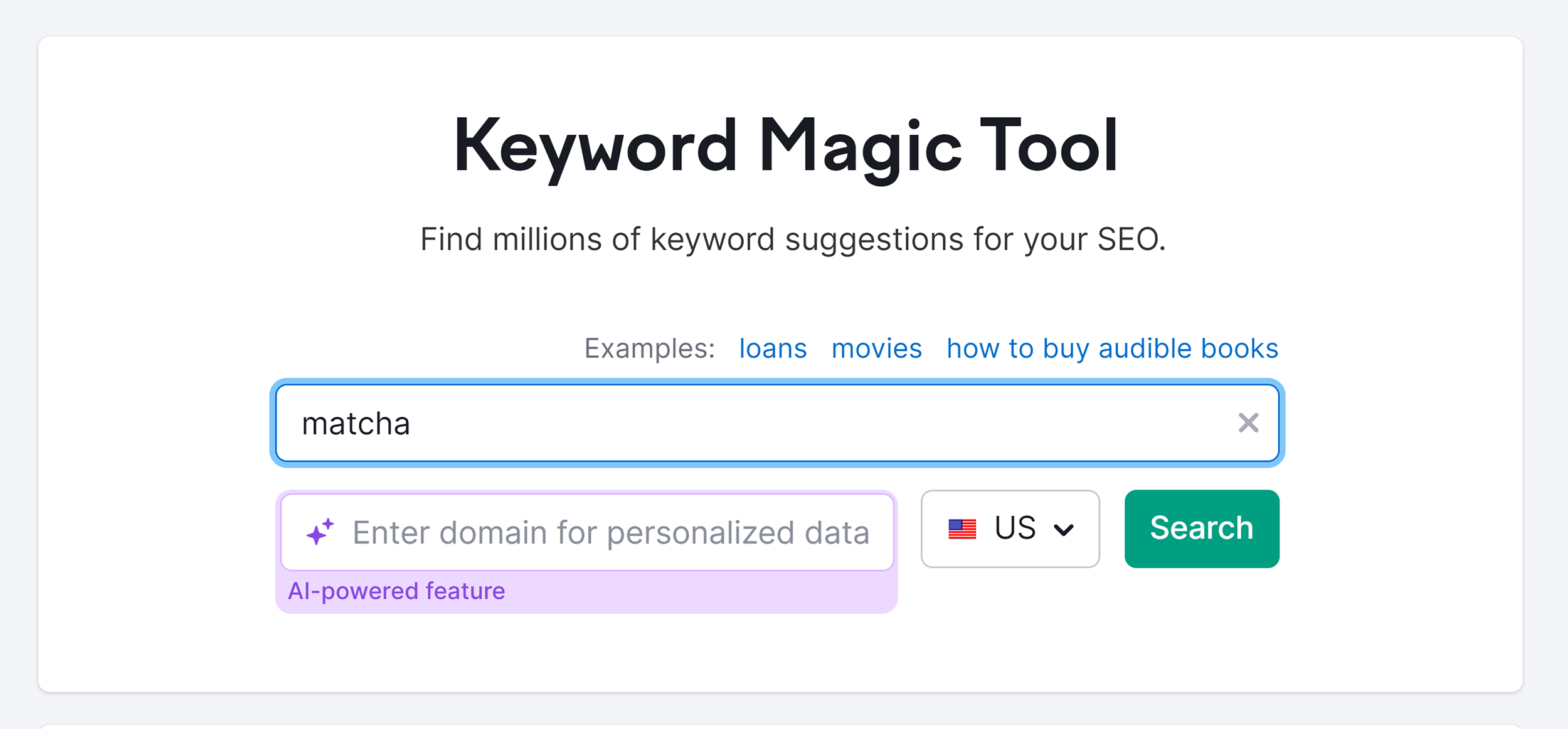 Keyword Magic Tool – Search – Matcha Keyword Magic Tool – Search – Matcha