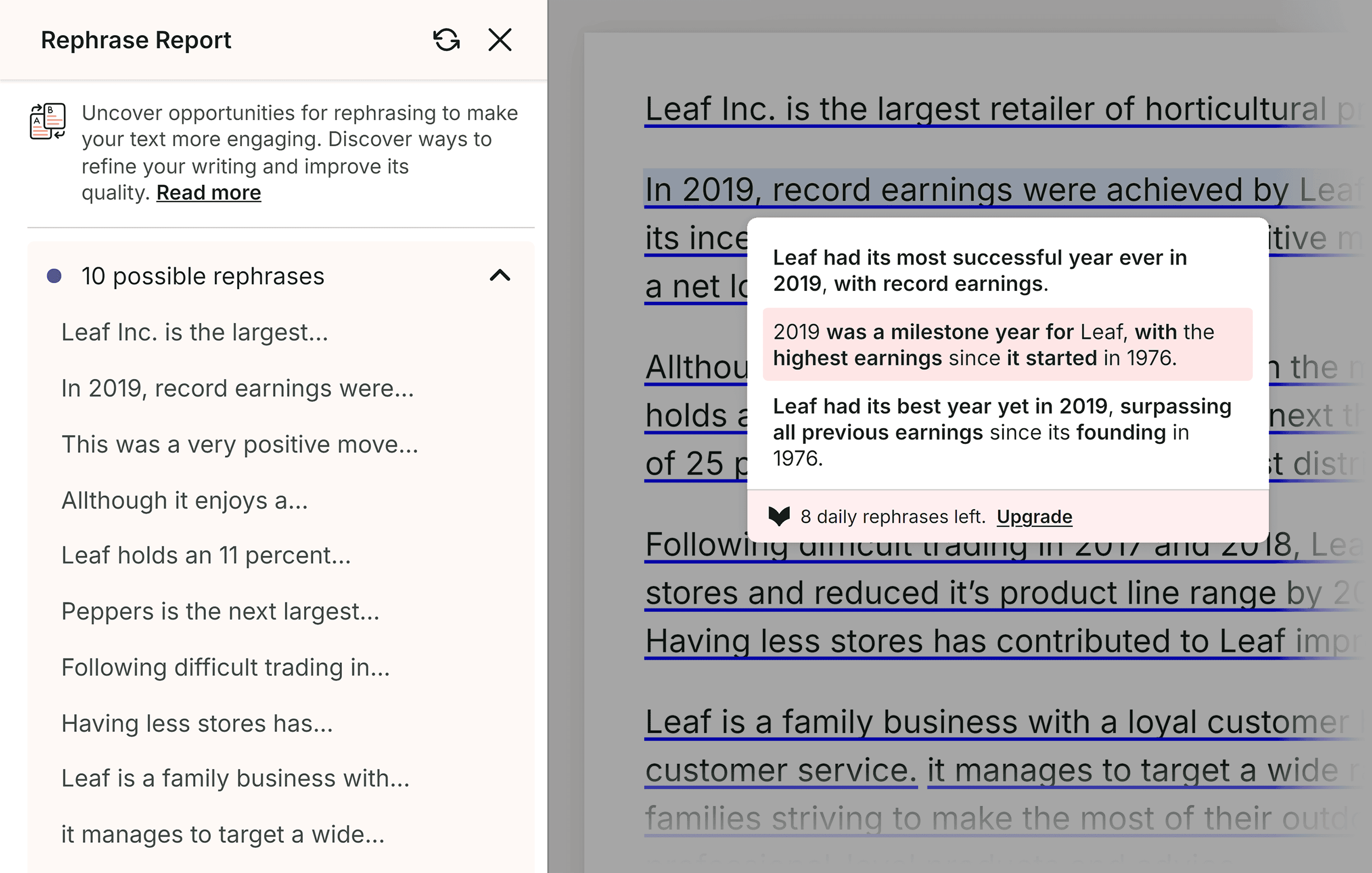 ProWritingAid – Rephrase Report ProWritingAid – Rephrase Report