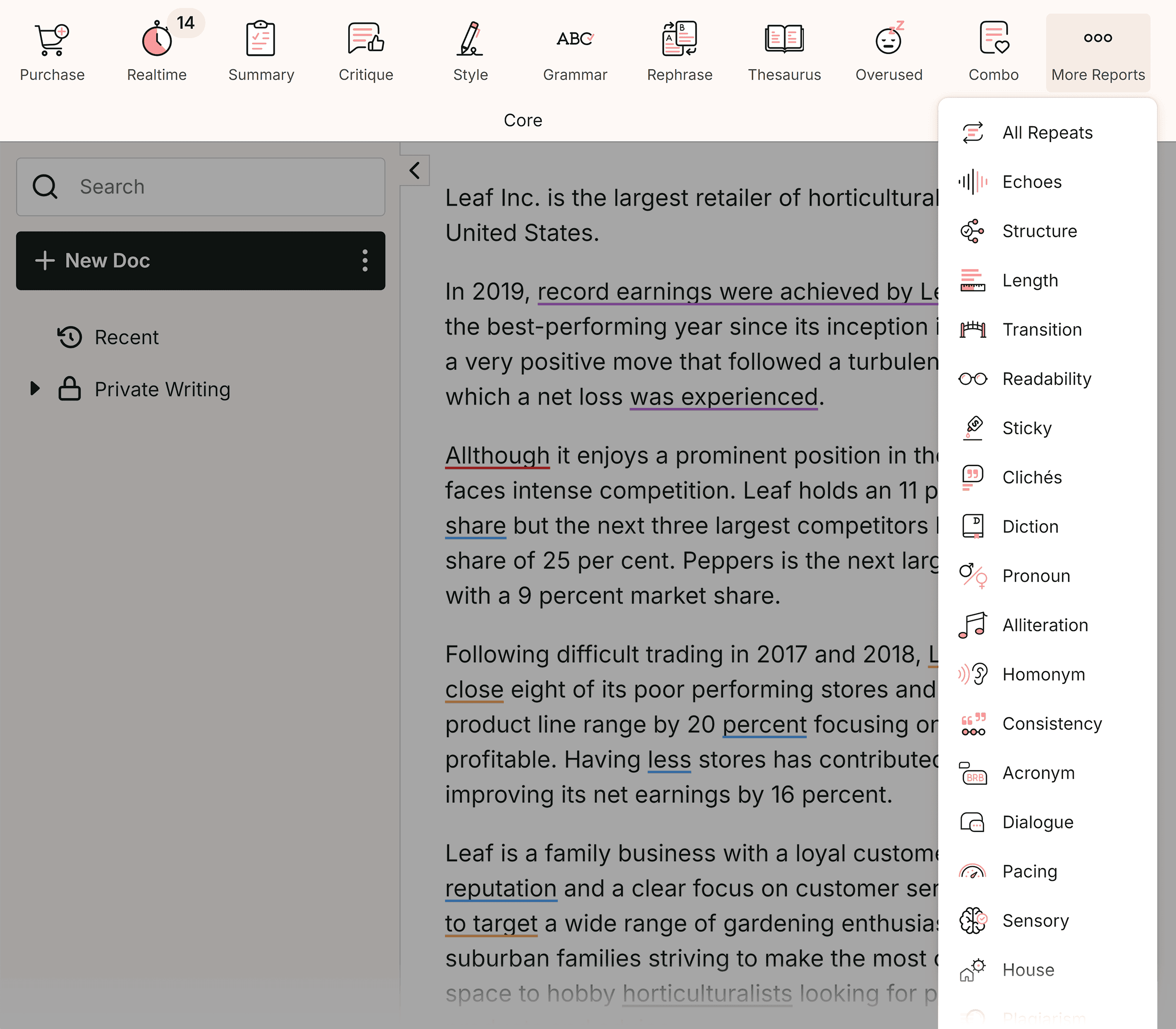 ProWritingAid – Reports ProWritingAid – Reports