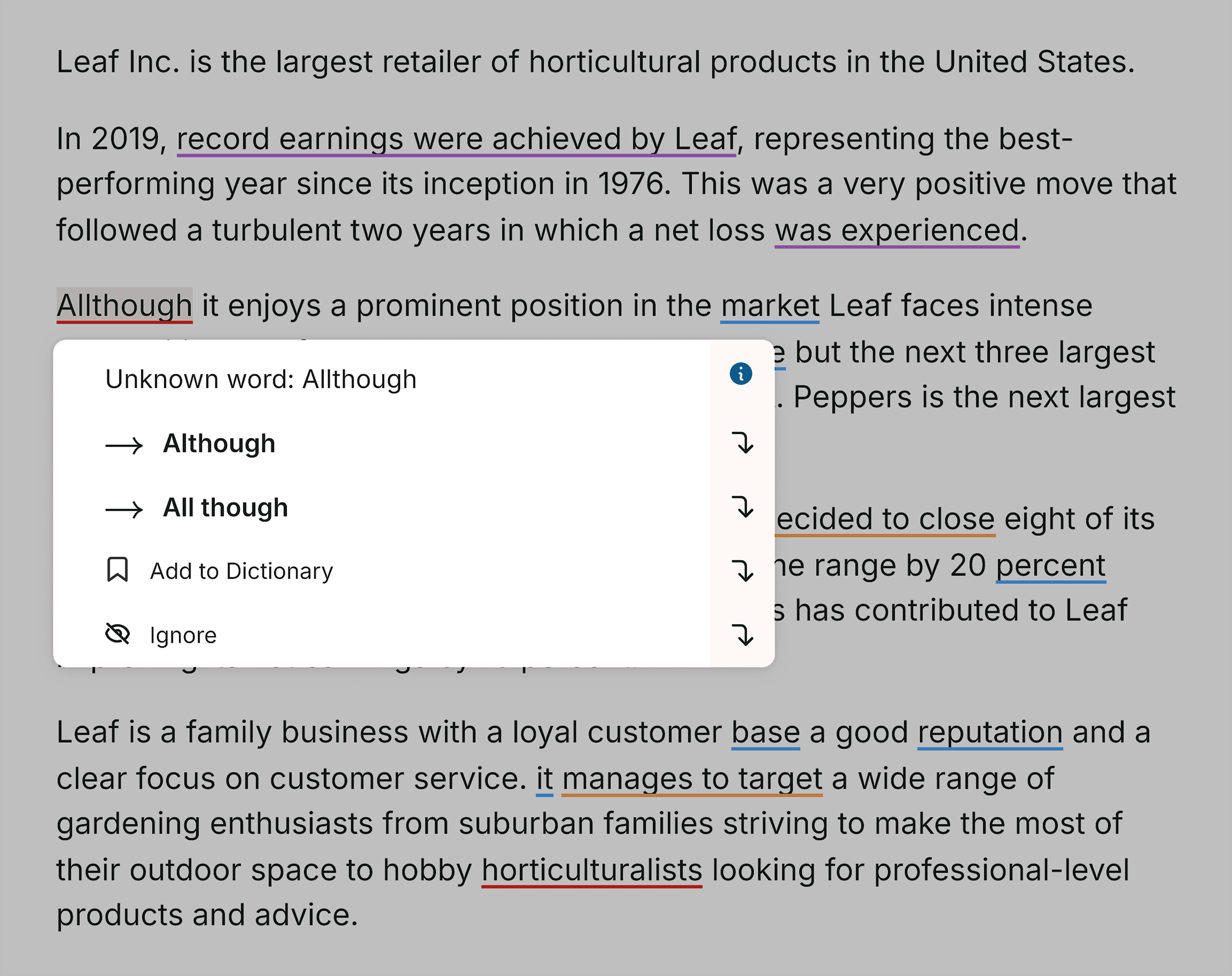 ProWritingAid – Suggested alternatives ProWritingAid – Suggested alternatives