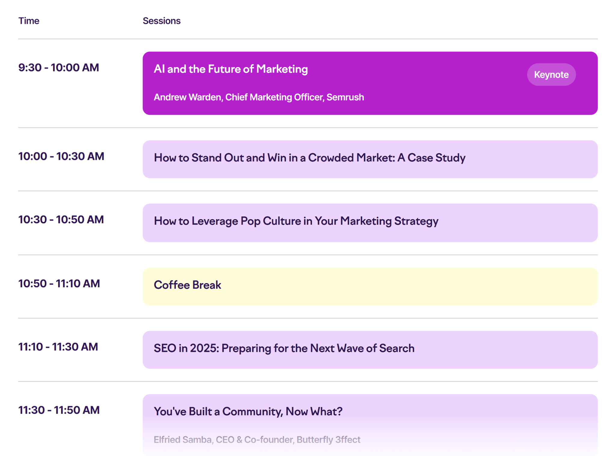 semrush-spotlight-agenda The 7 Best SEO Conferences to Attend in 2024