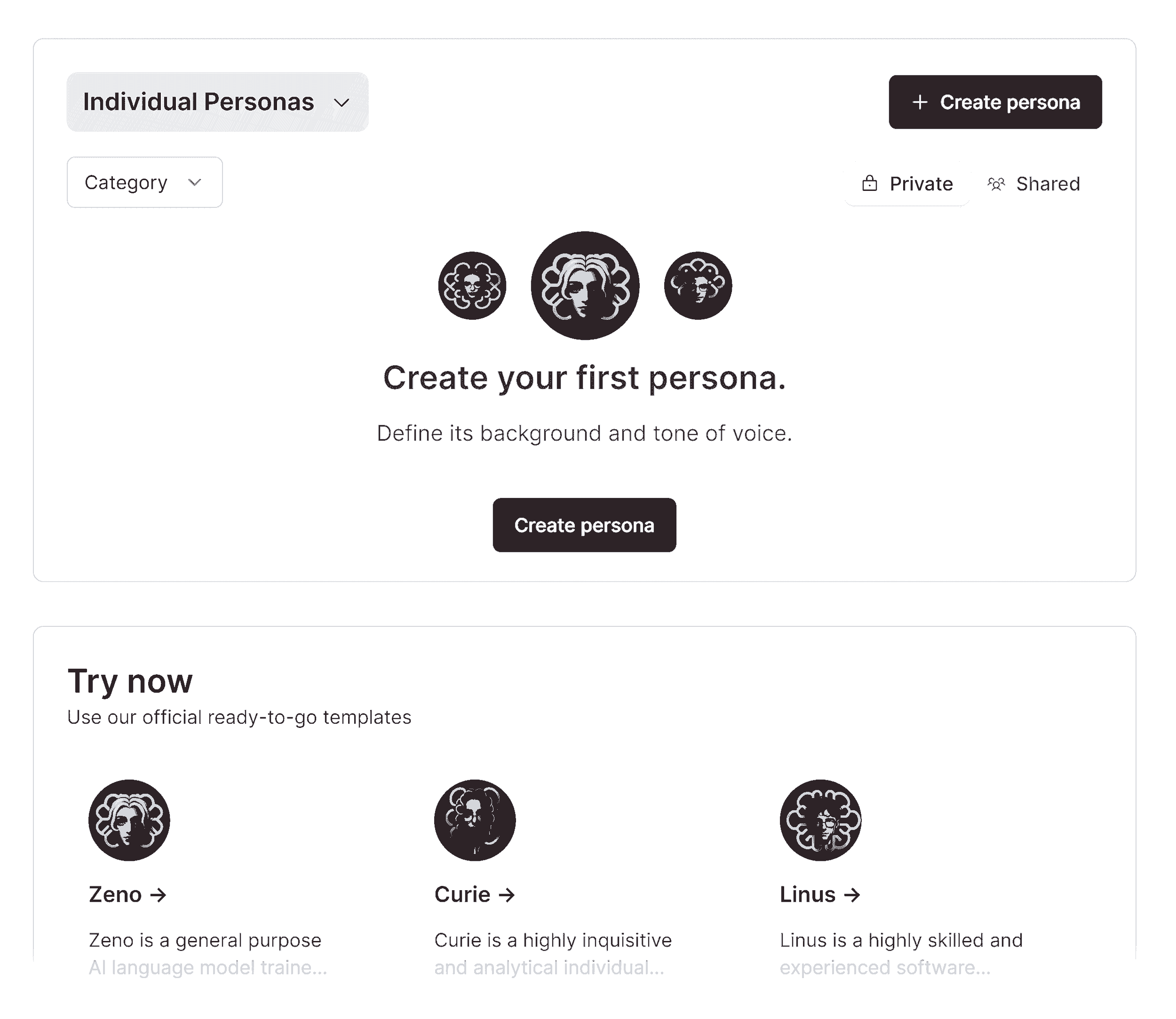 TextCortex – Persona type TextCortex – Persona type