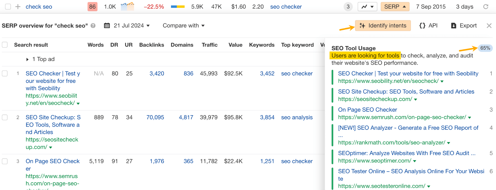 Buyer Intent Keywords Convert Better. Here’s How to Find Them | Identify intents feature