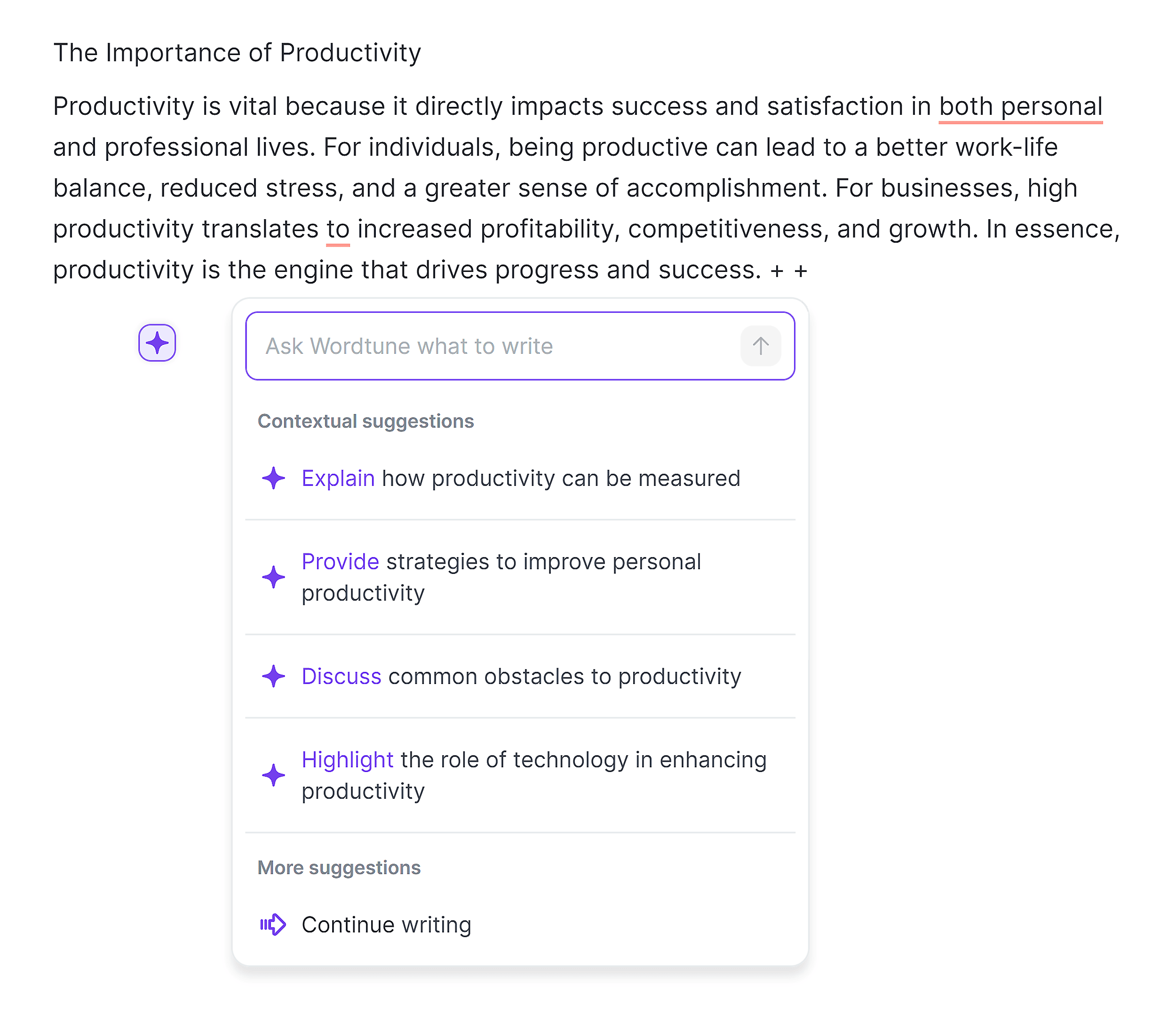 Wordtune – Writing suggestions Wordtune – Writing suggestions