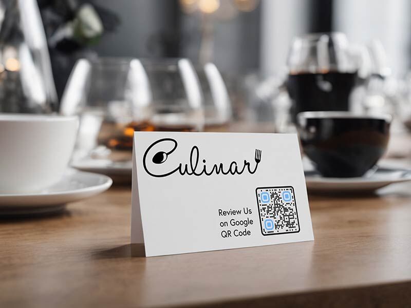 5 Restaurant SEO Tips Backed by Diners & Data | Cards with QR codes are an easy and cheap way to get more reviews