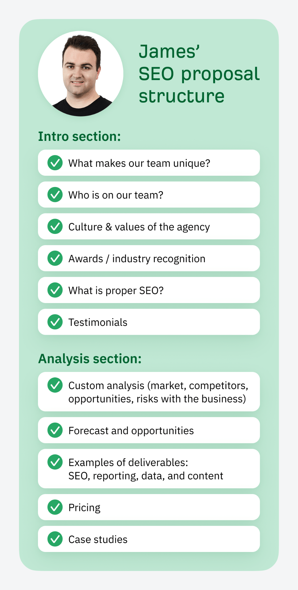 Win the Client With Your Next SEO Proposal (+ Expert Tips and Template) | James' SEO Proposal Structure