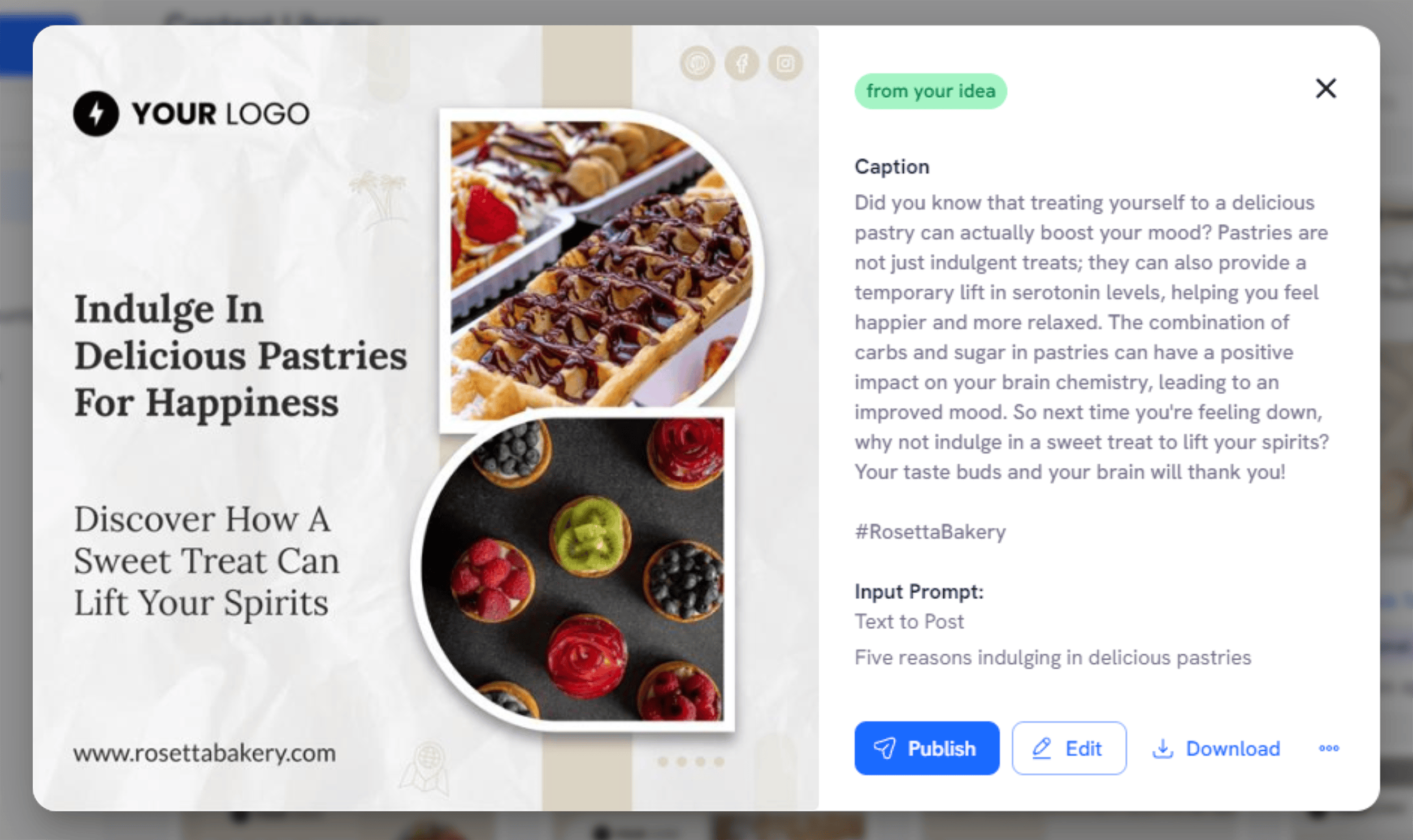AI Social Content Generator – Personal touch