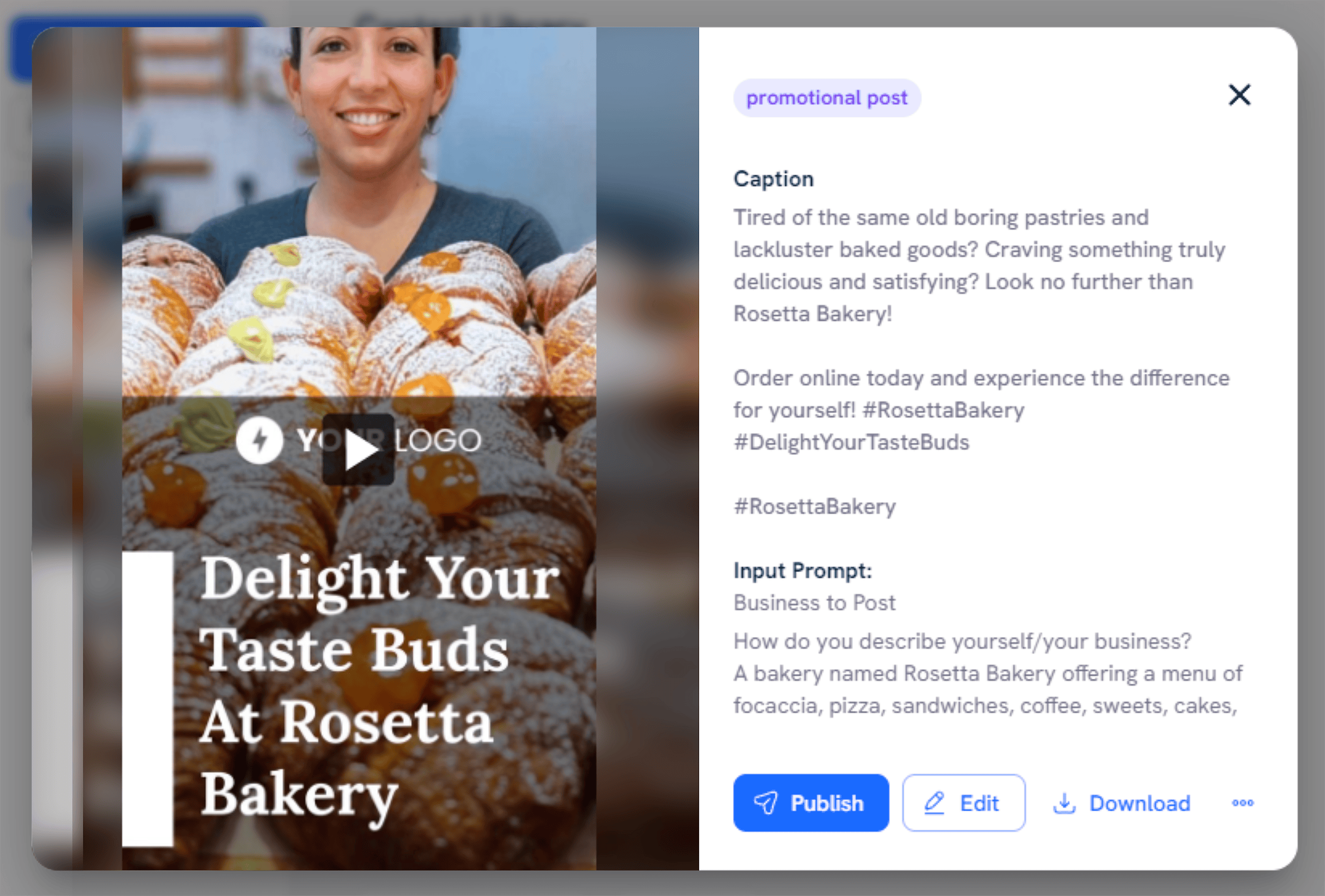 AI Social Content Generator – Promotional post