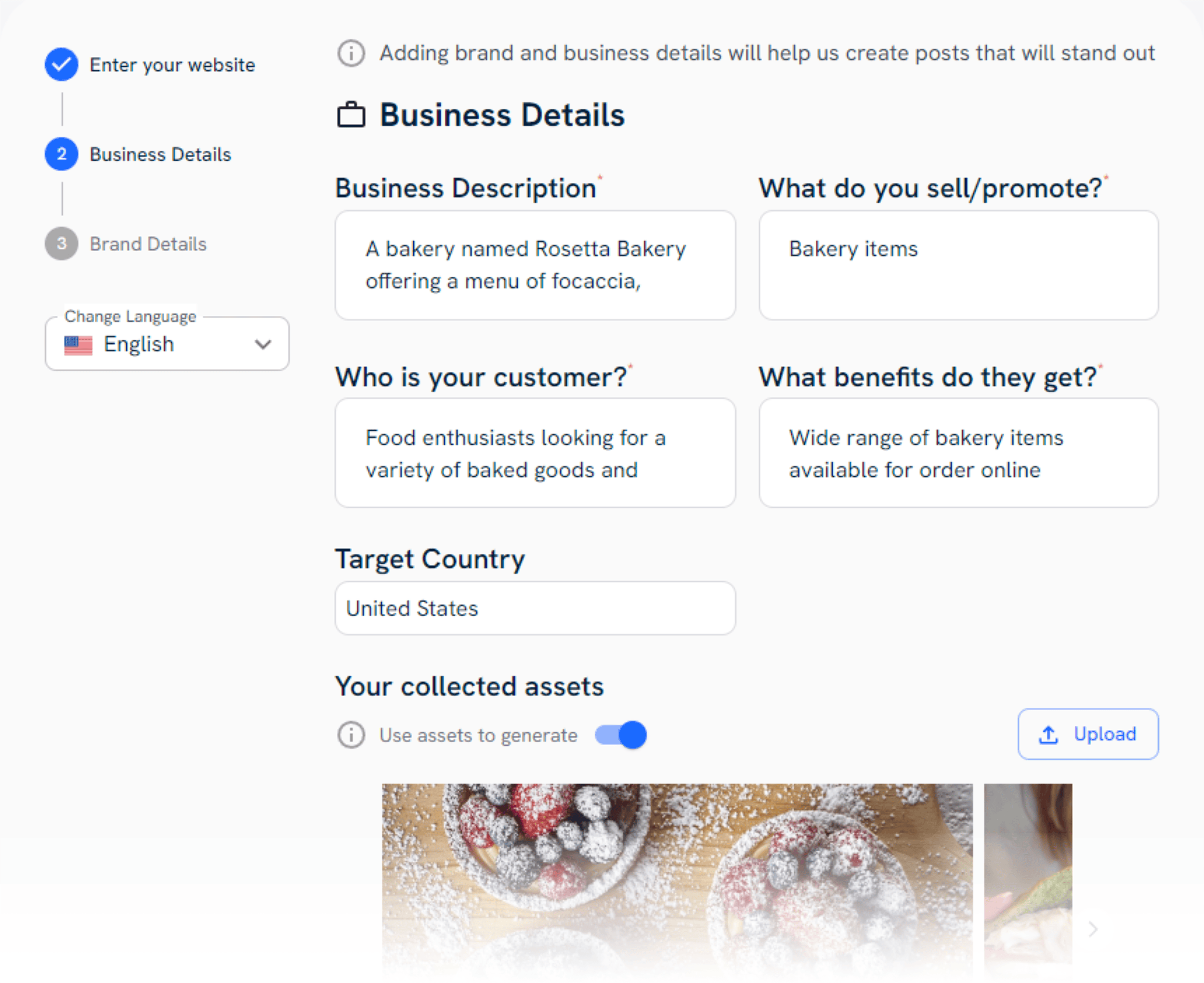 AI Social Content Generator– Rosetta Bakery