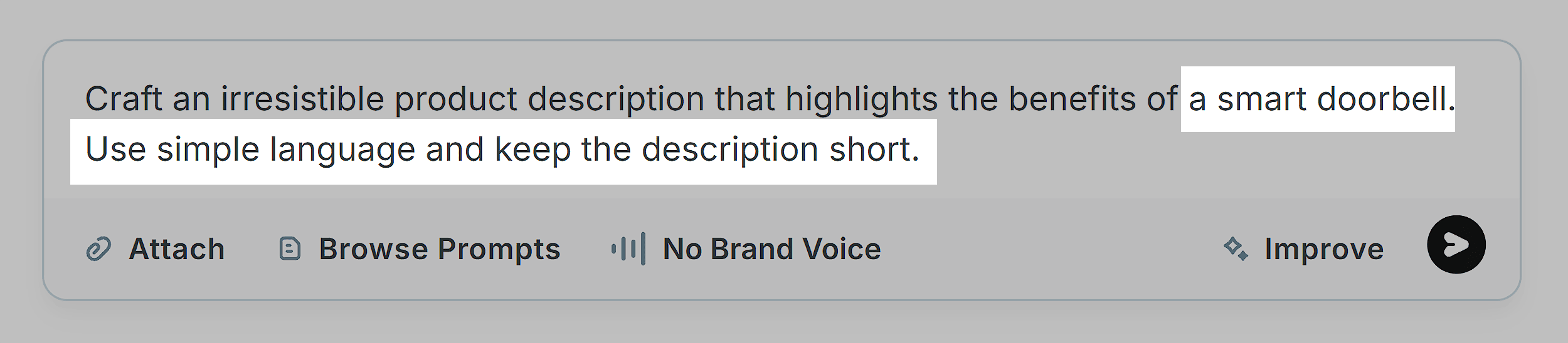 Copy.ai – Product description enhanced prompt