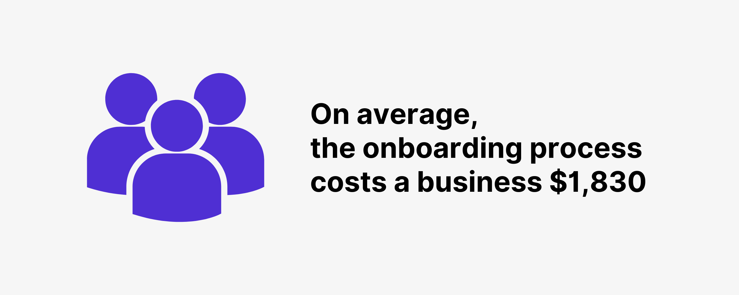 On average, the onboarding process costs a business $1,830 On average, the onboarding process costs a business $1,830