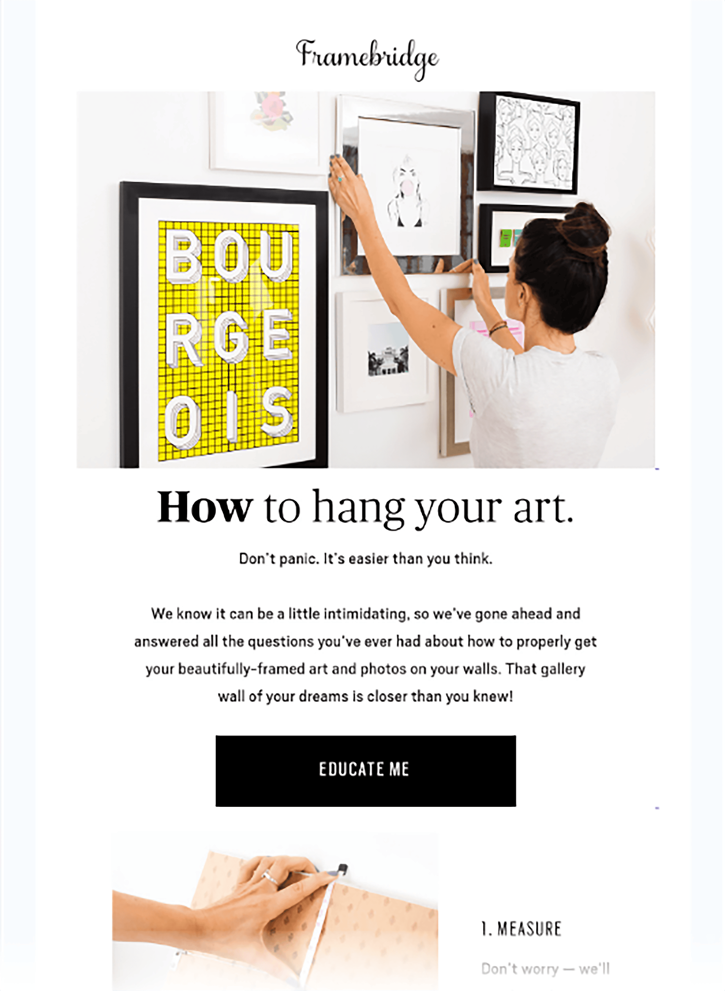 Framebridge – Educattion of customers Framebridge – Educattion of customers