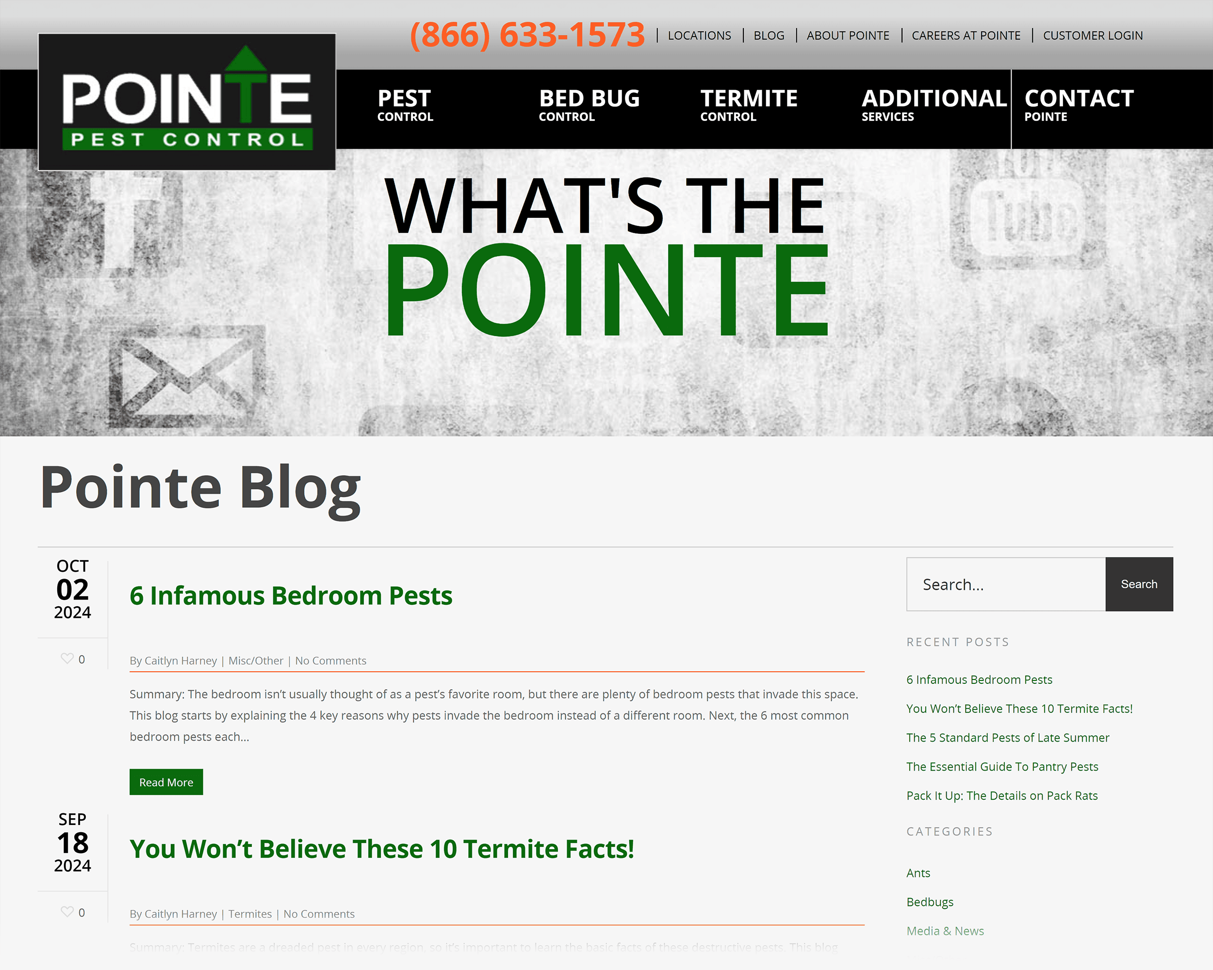 Pointe Pest Control – Homepage Pointe Pest Control – Homepage