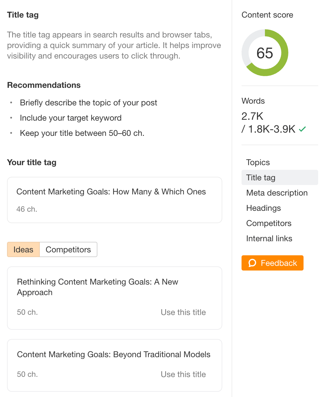 3 Best AI SEO Tools to Work Smarter, Not Harder | Brainstorming title tags.