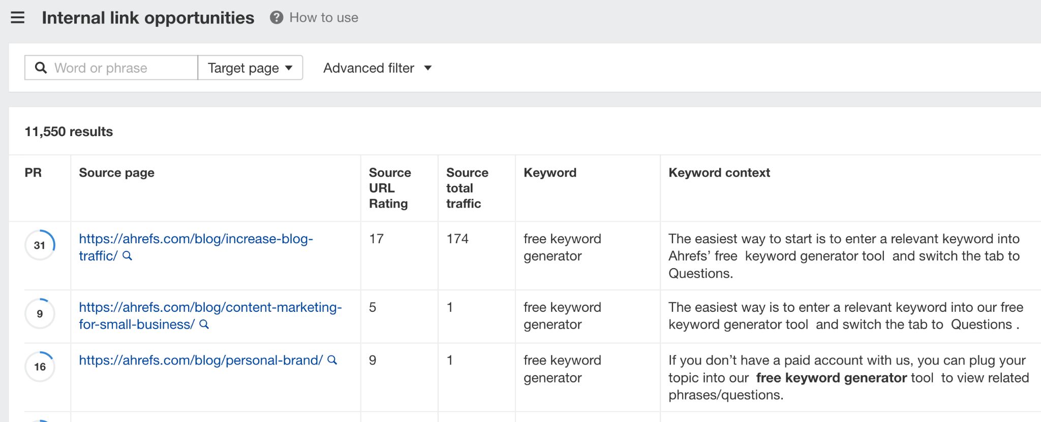 12 Low-Hanging Fruit SEO Tactics You Can Implement Today | Easily finding internal links opportunities using Ahrefs.
