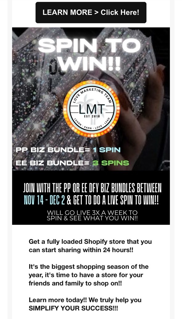 9 Holiday Marketing Strategies for a Profitable Season This 2024 | Example of a spin-to-win email