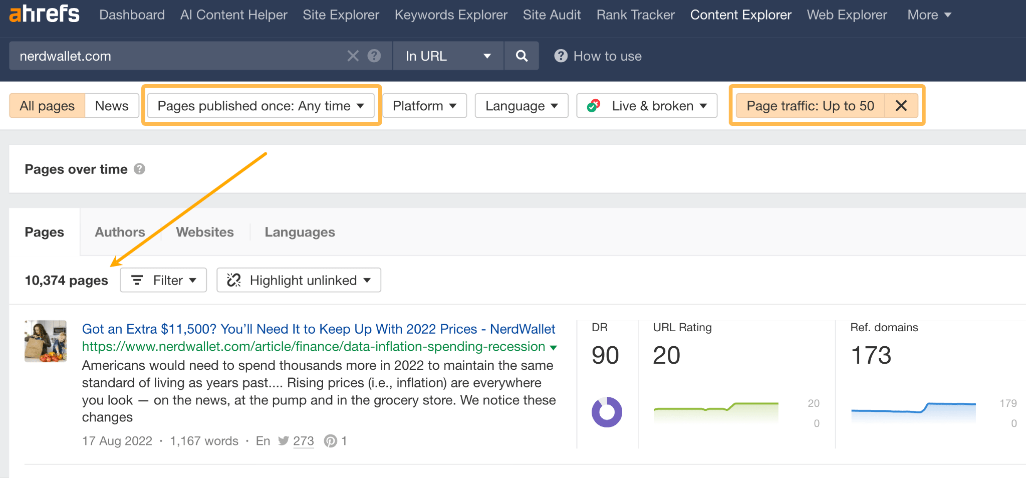 12 Low-Hanging Fruit SEO Tactics You Can Implement Today | Finding low-hanging fruit SEO content opportunities with Content Explorer.