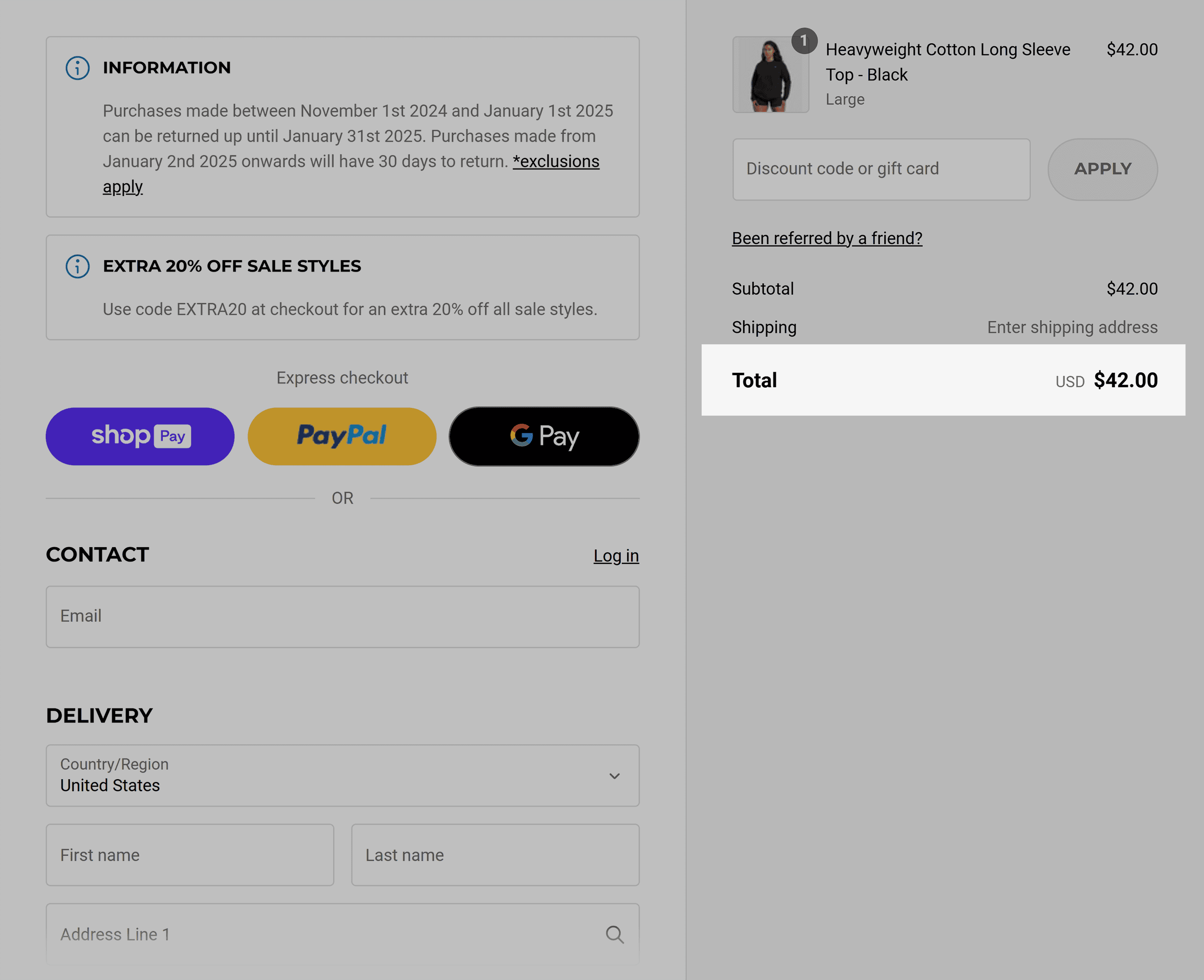 Gymshark – Checkout page – Total Gymshark – Checkout page – Total