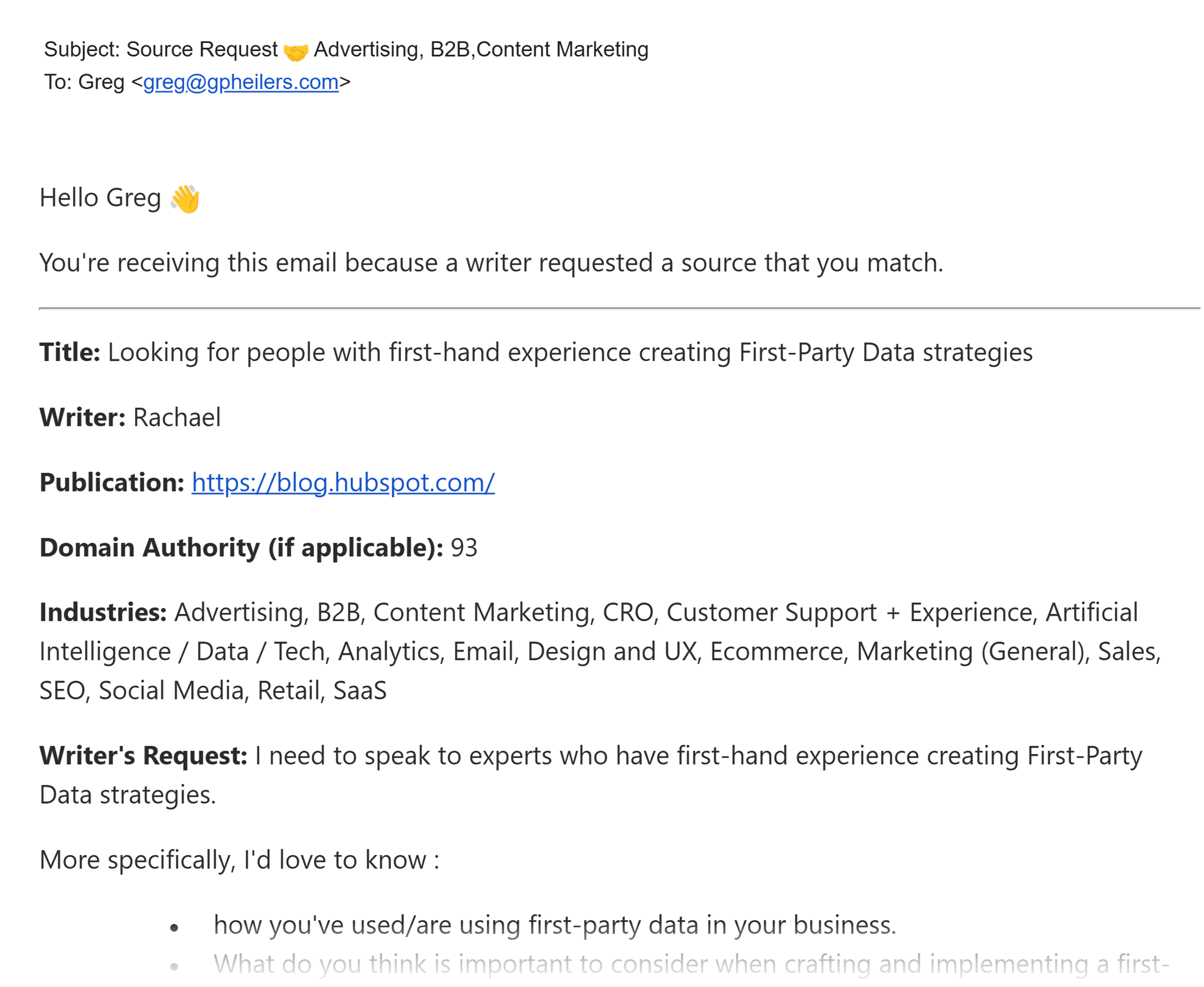 Help a B2B Writer – Focused approach Help a B2B Writer – Focused approach