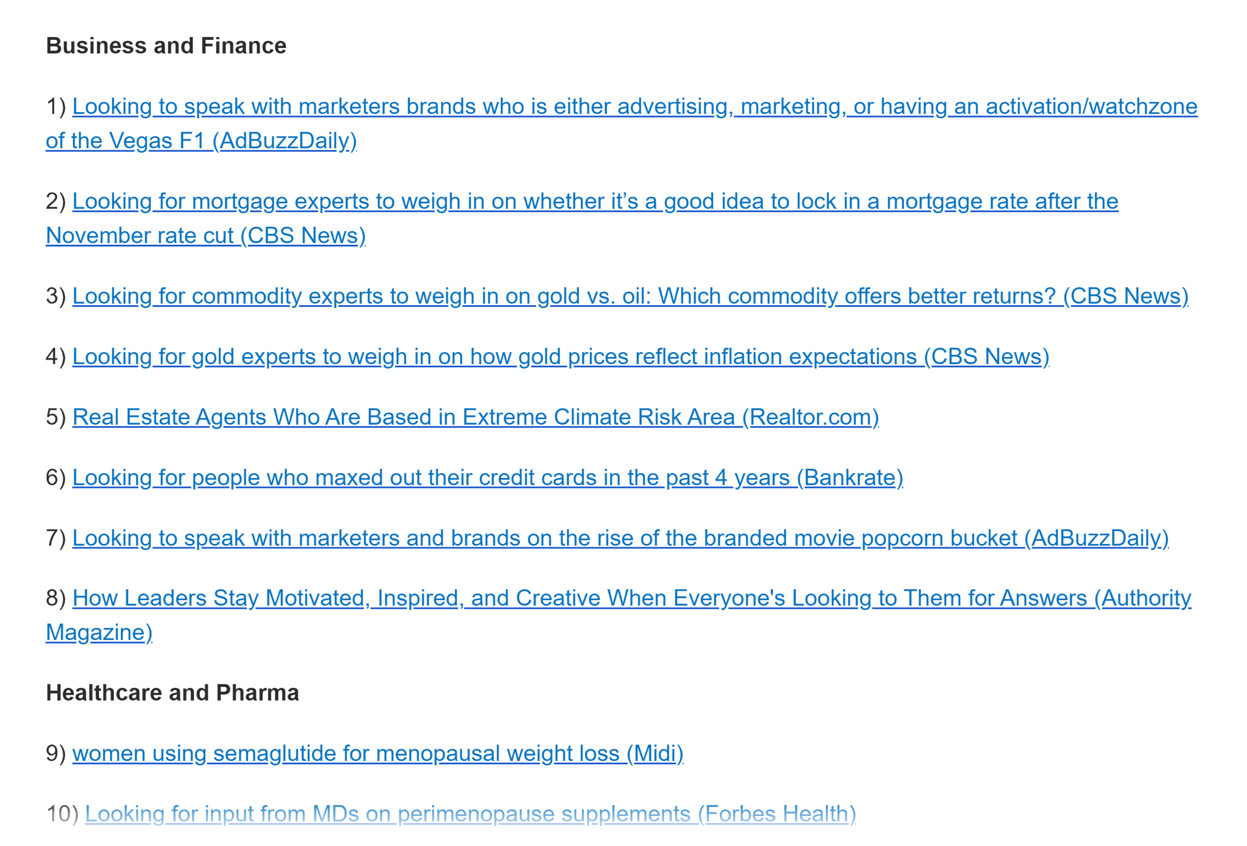 SOS queries categories SOS queries categories