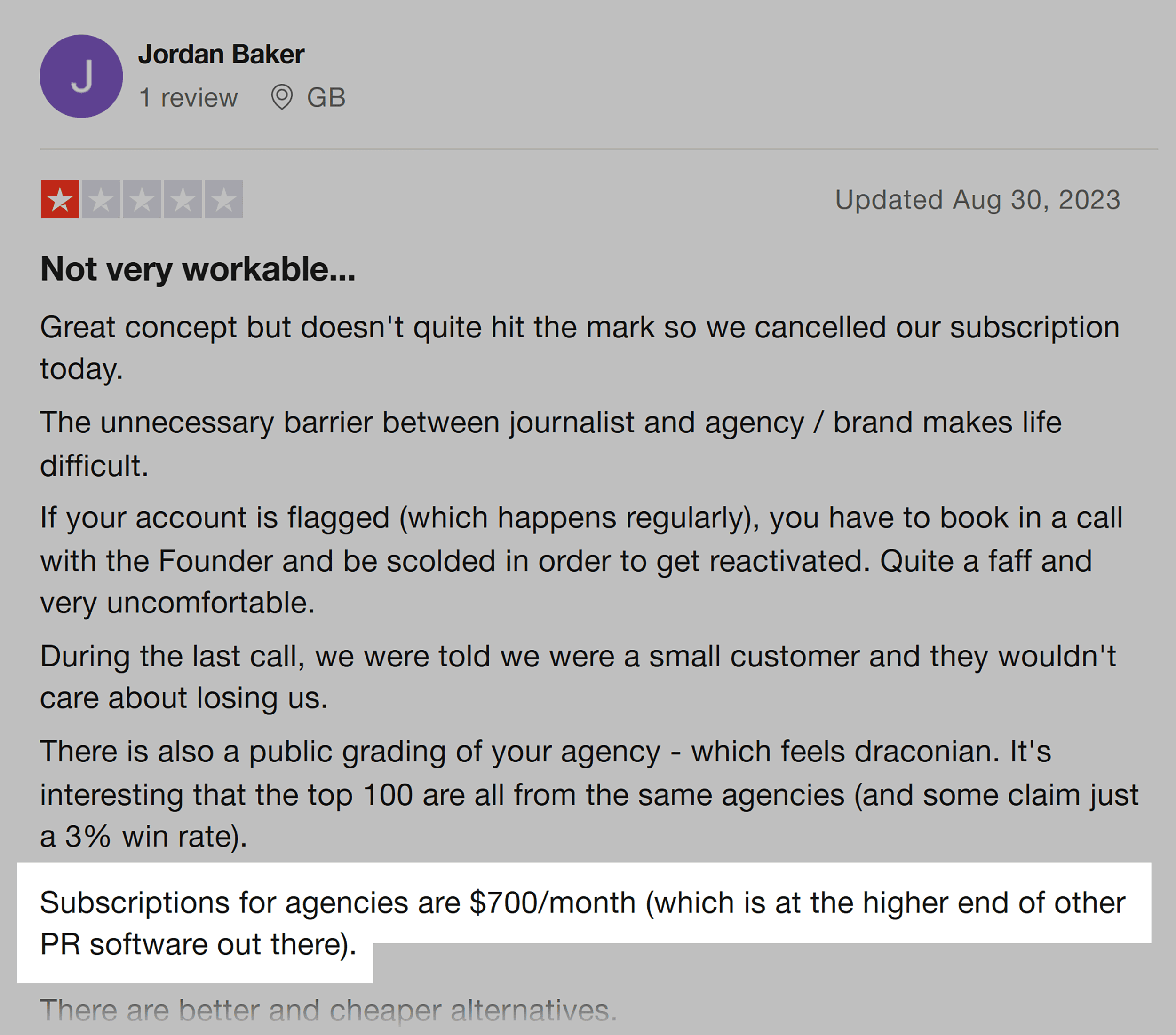 Trustpilot review – Qwoted Trustpilot review – Qwoted