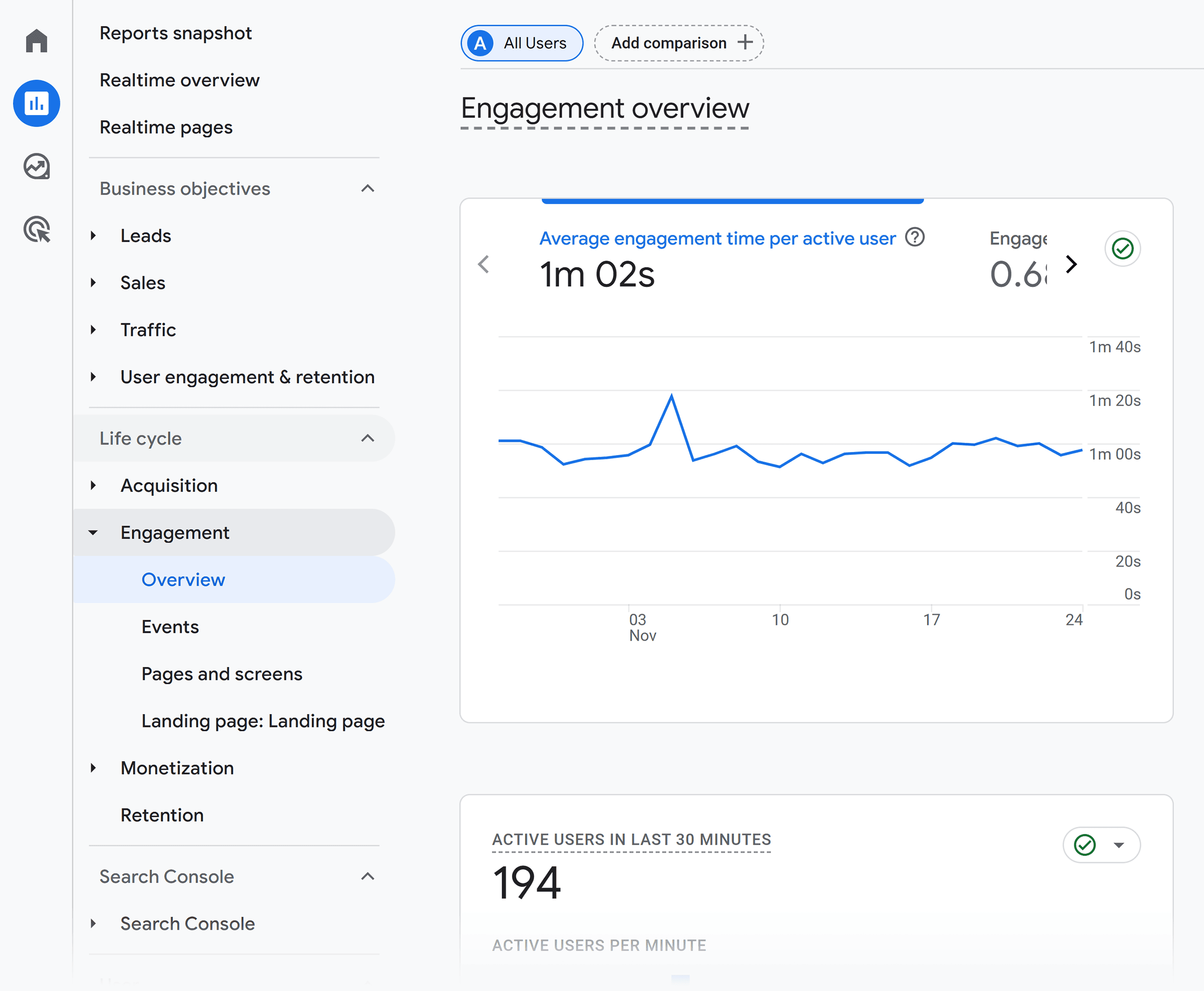GA – Reports – Engagement – Overview GA – Reports – Engagement – Overview