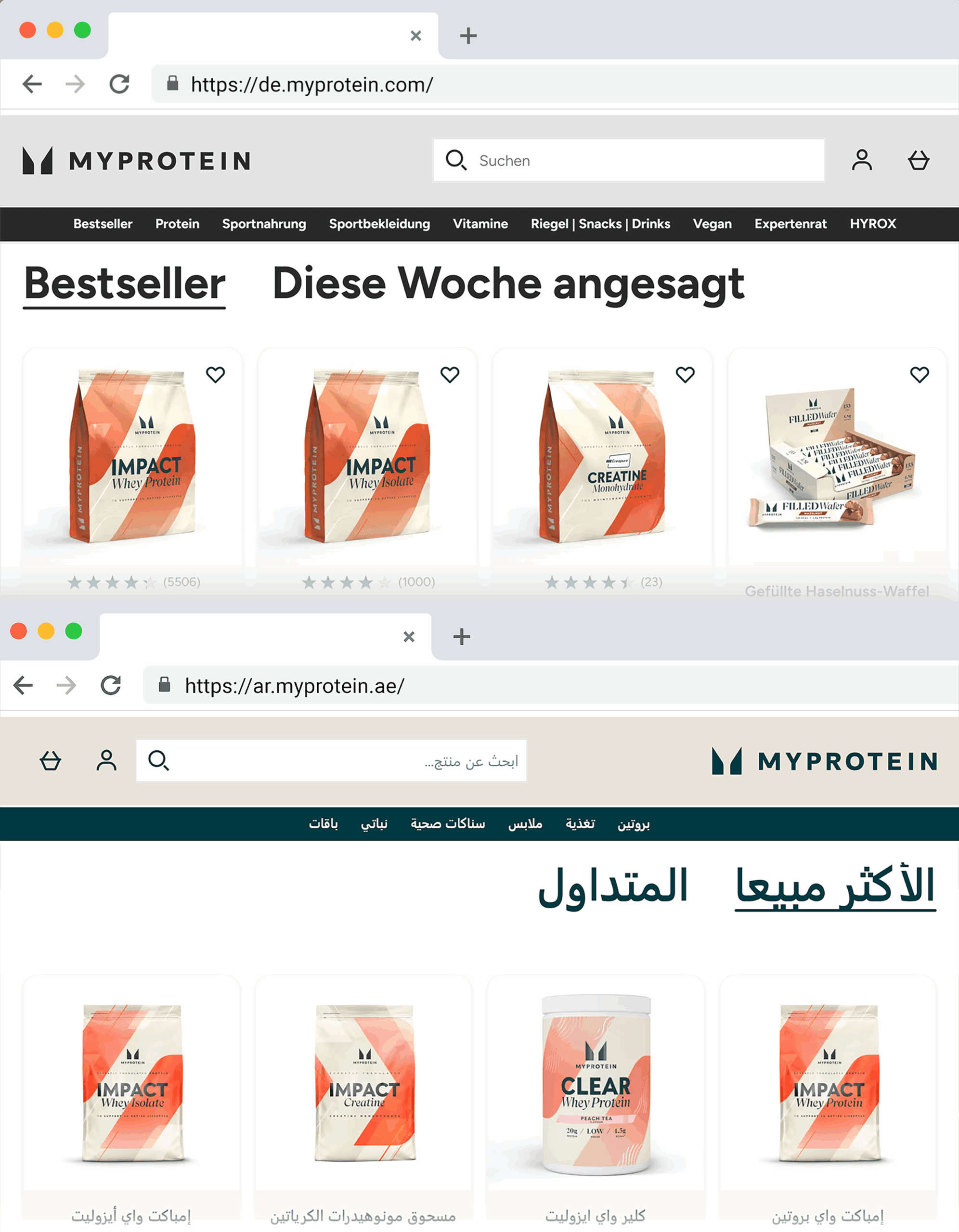 Myproteins – German & Arabic Subdomain